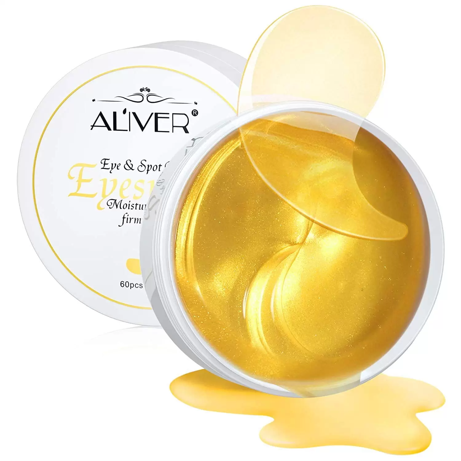 Aliver 30 Pairs 24K Gold Under Eye Mask Under Eye Gel Pads