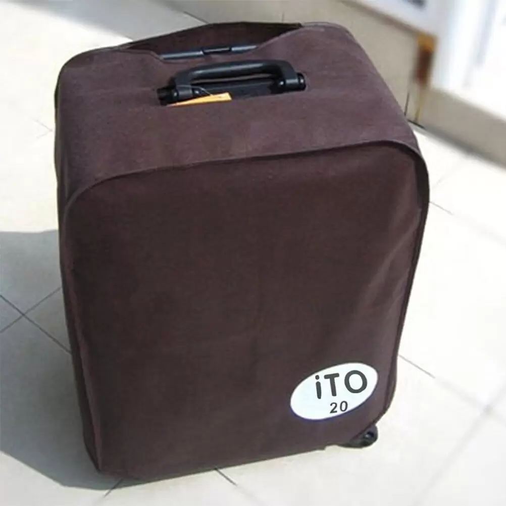 Foldable Waterproof Dustproof Luggage Cover Protector for 20-inch Trolley Case Suitcase (Coffee)