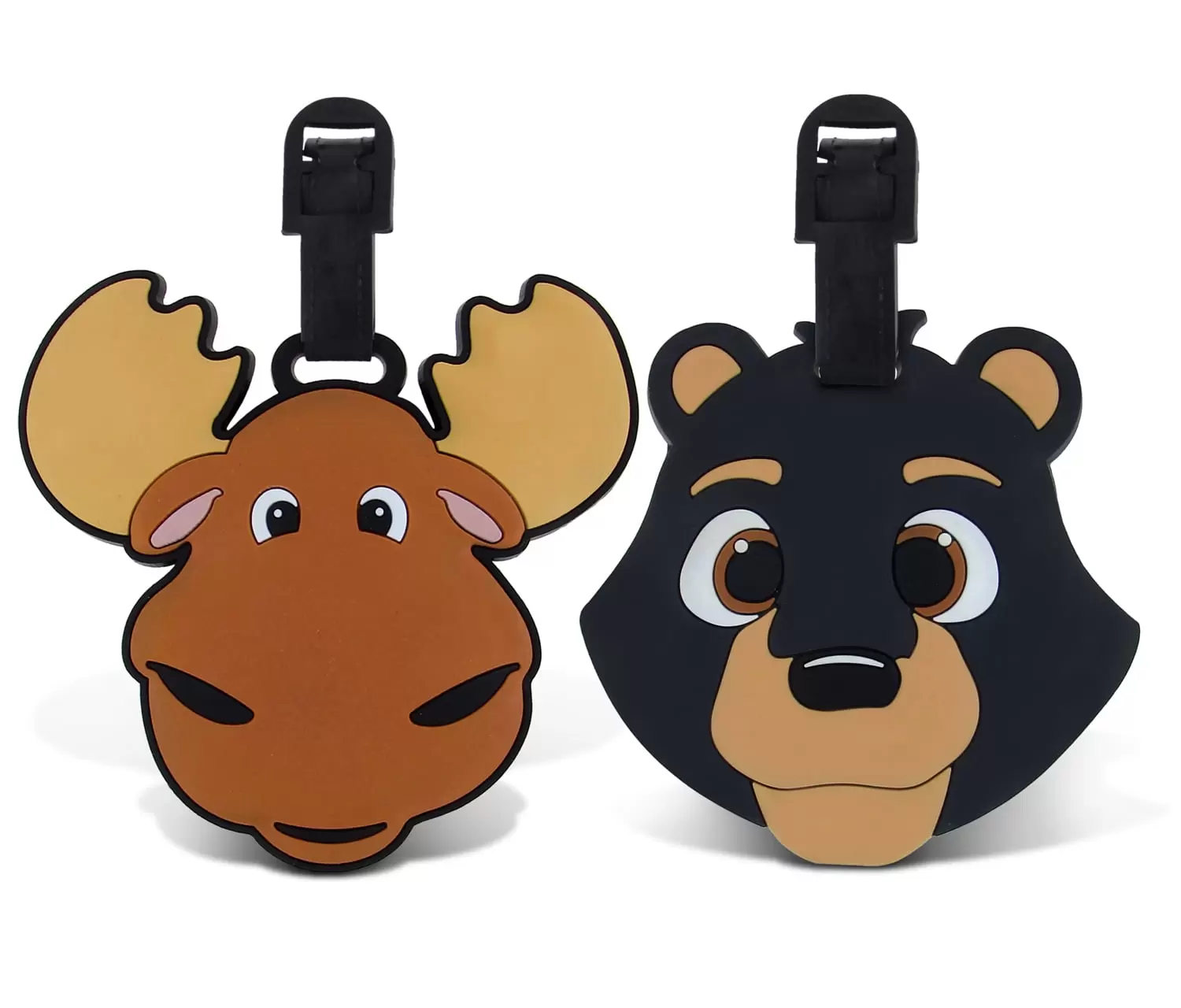 PUZZLED TAGGAGE! BLACK BEAR AND MOOSE LUGGAGE TAG 3.5X5 INCH