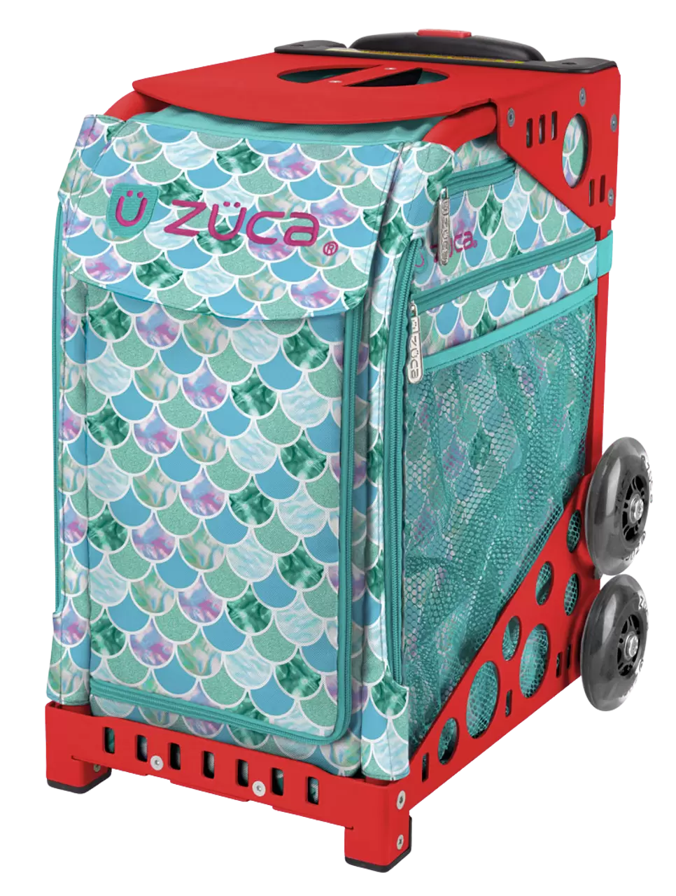 Zuca 18 Sport Bag - Kokomo Mermaid with Flashing Wheels (Red Frame)