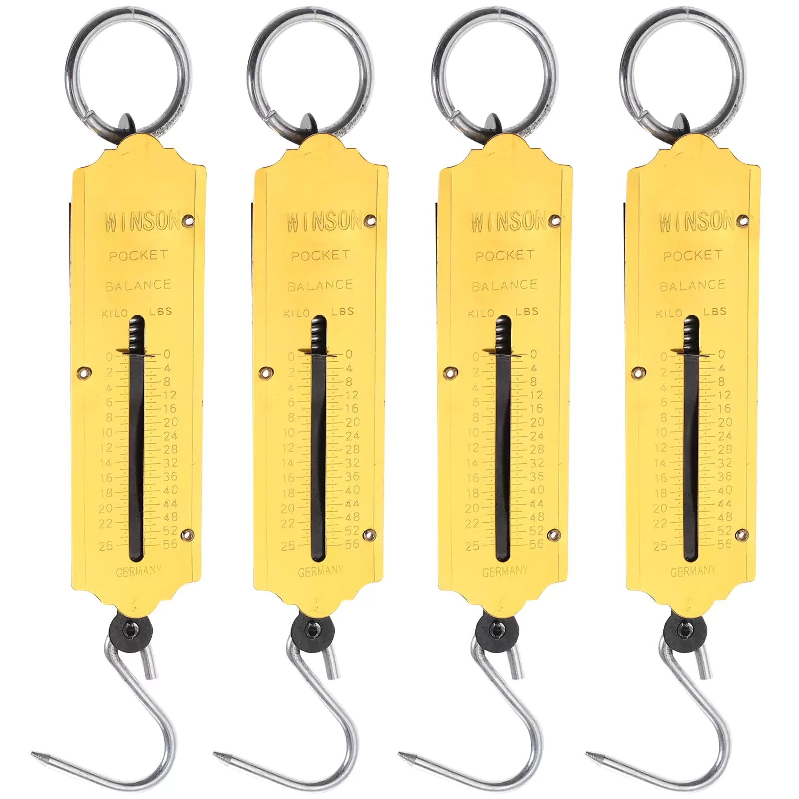 HOMEMAXS 4pcs Spring Scale 25kg Hanging Spring Scale Iron Small Weight Scale Tool