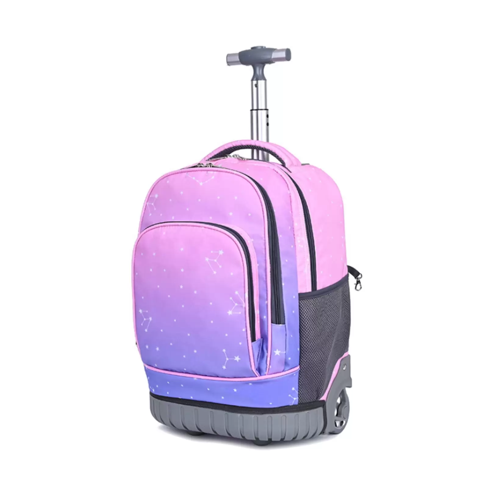 huntermoon Rolling Backpack Carry-on Trolley Luggage Suitcase Bag Easy To Slide Junior Travel Adult Boy School ABS Nylon Knapsack