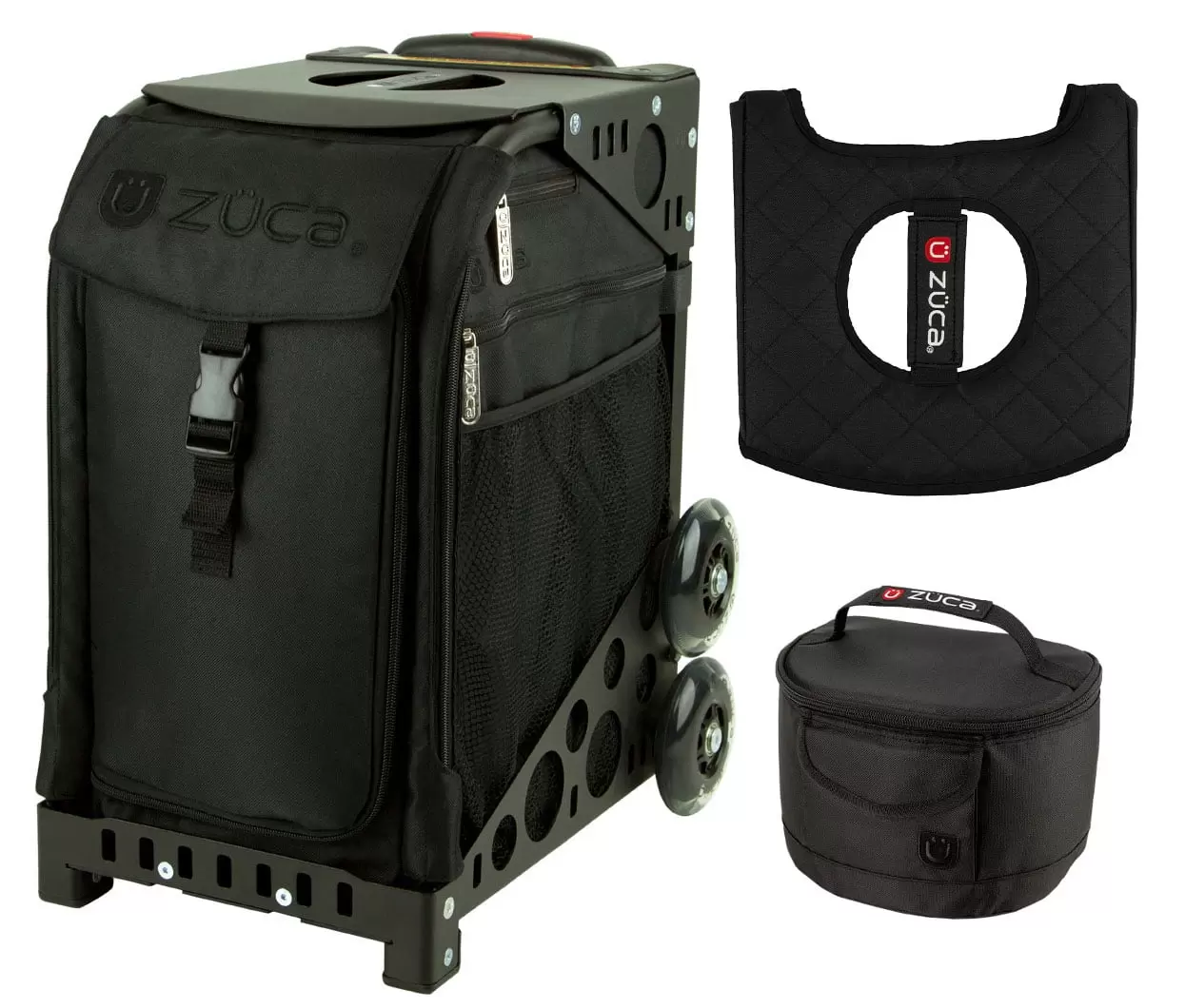 Zuca 18 Sport Bag - Stealth with Lunchbox and Seat Cover (Black Frame)