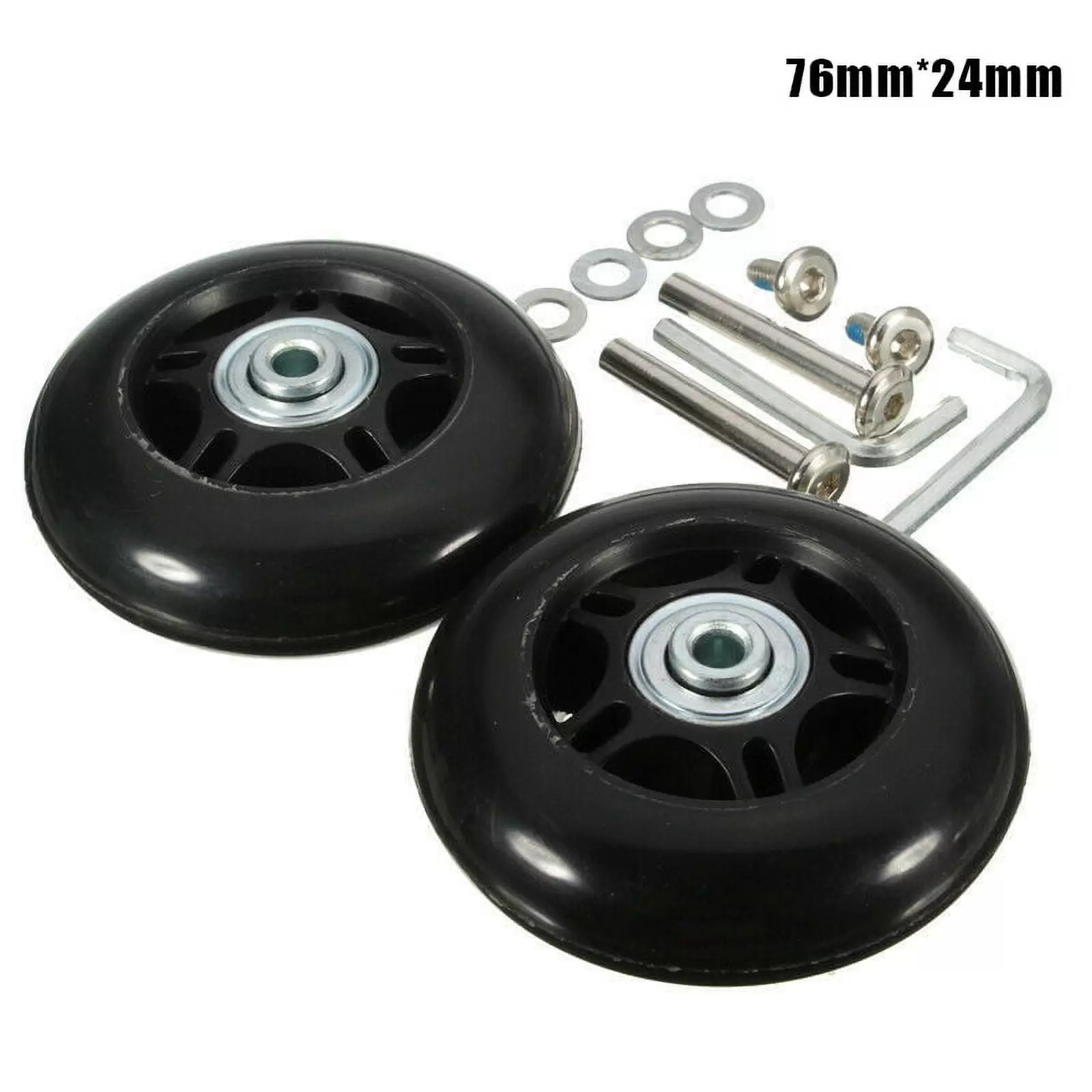 1 Pair Luggage Spinner Wheels Replacement with Tools Low Noise Suitcase Rubber Swivel Caster Wheels Repair Kits New