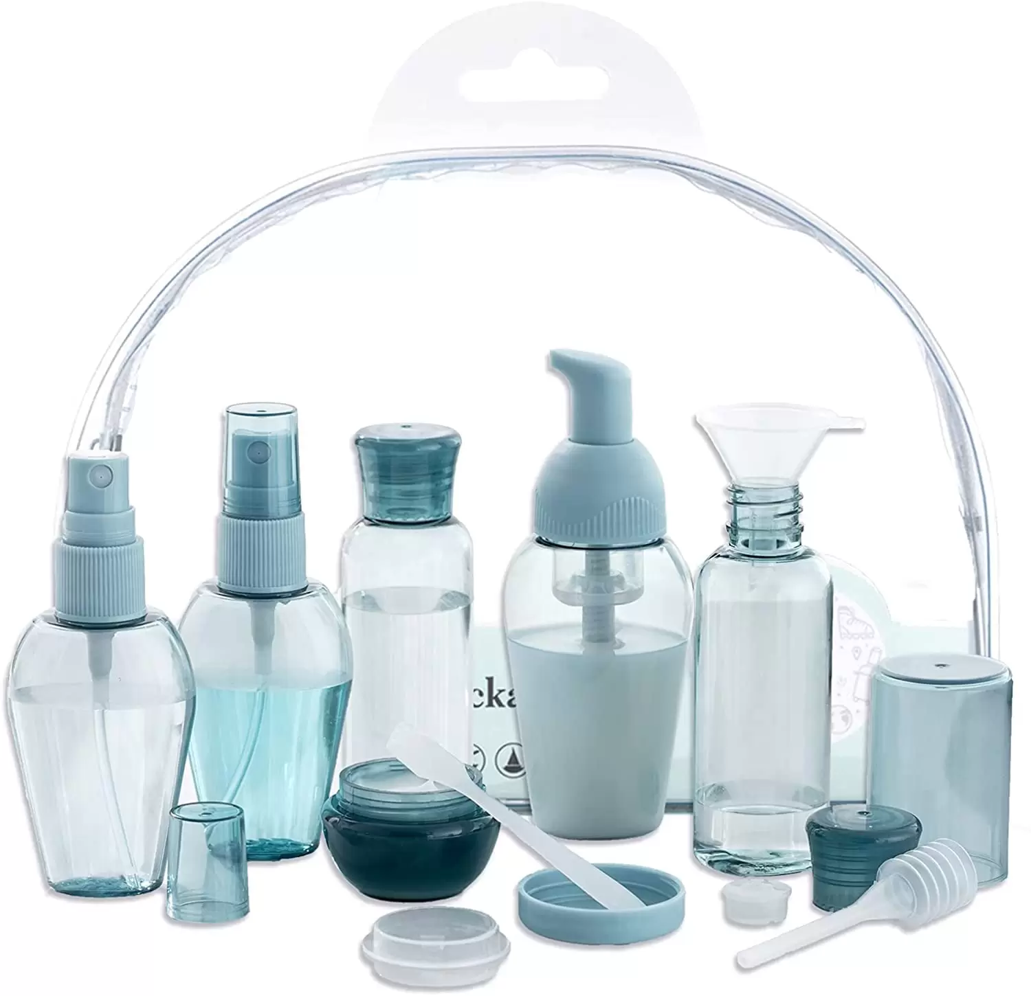 10 Pack TSA Approved Travel Size Bottles Kit Leak Proof Portable Empty for Toiletries Containers Set Travel Accessories Bag