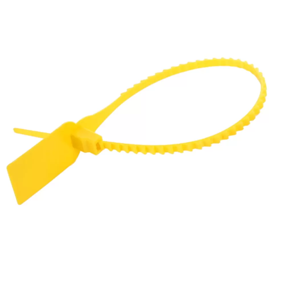 100Pcs Plastic Disposable Zip Ties Self locking Tie Suitcase Shoes Bag Label Tag (Yellow)