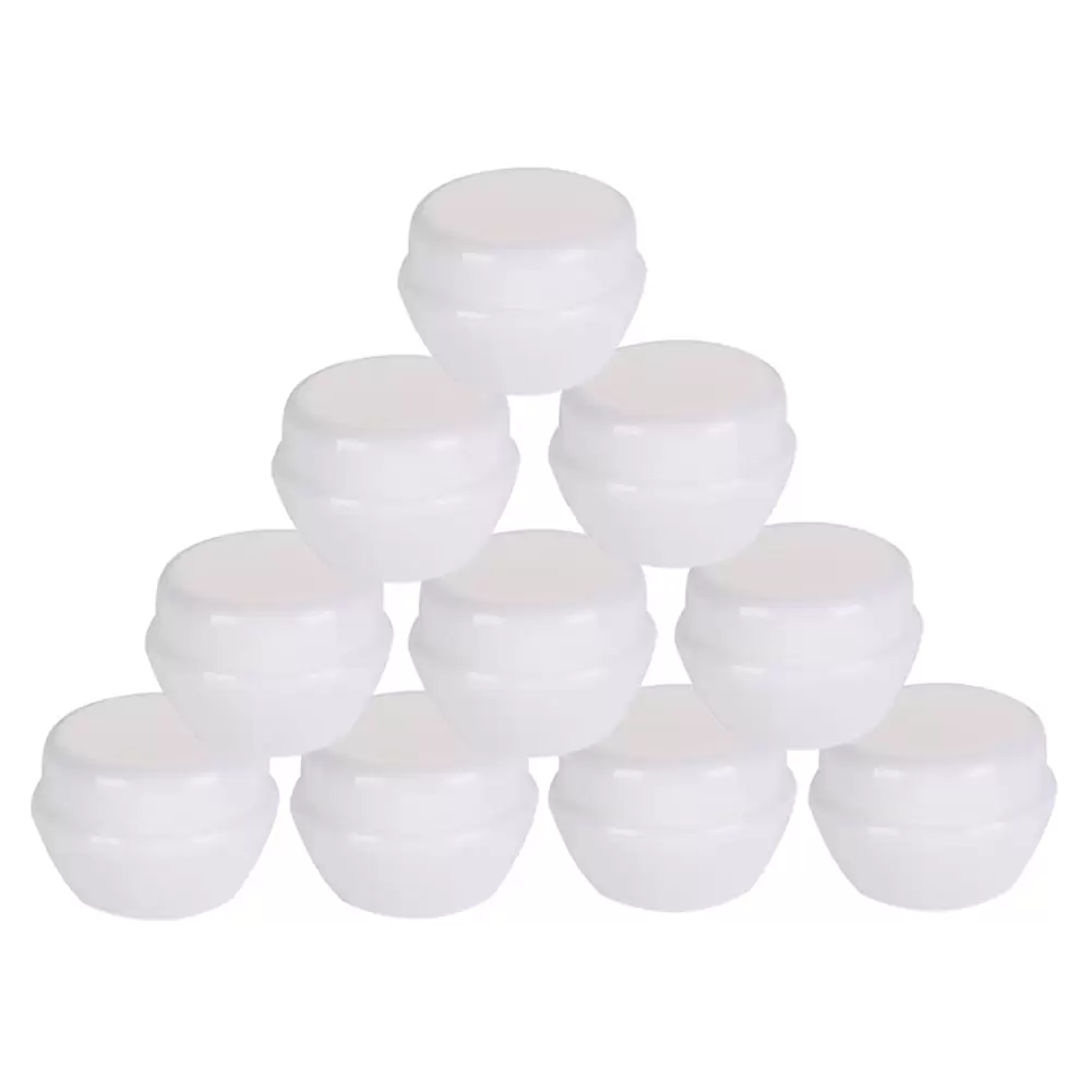 10Packs 30G/30ML Frosted Container Jars with Inner Liner for Scrubs. Oils. Salves. Creams. Lotions. Makeup Cosmetics. Nail Accessories. Beauty Aids(White)