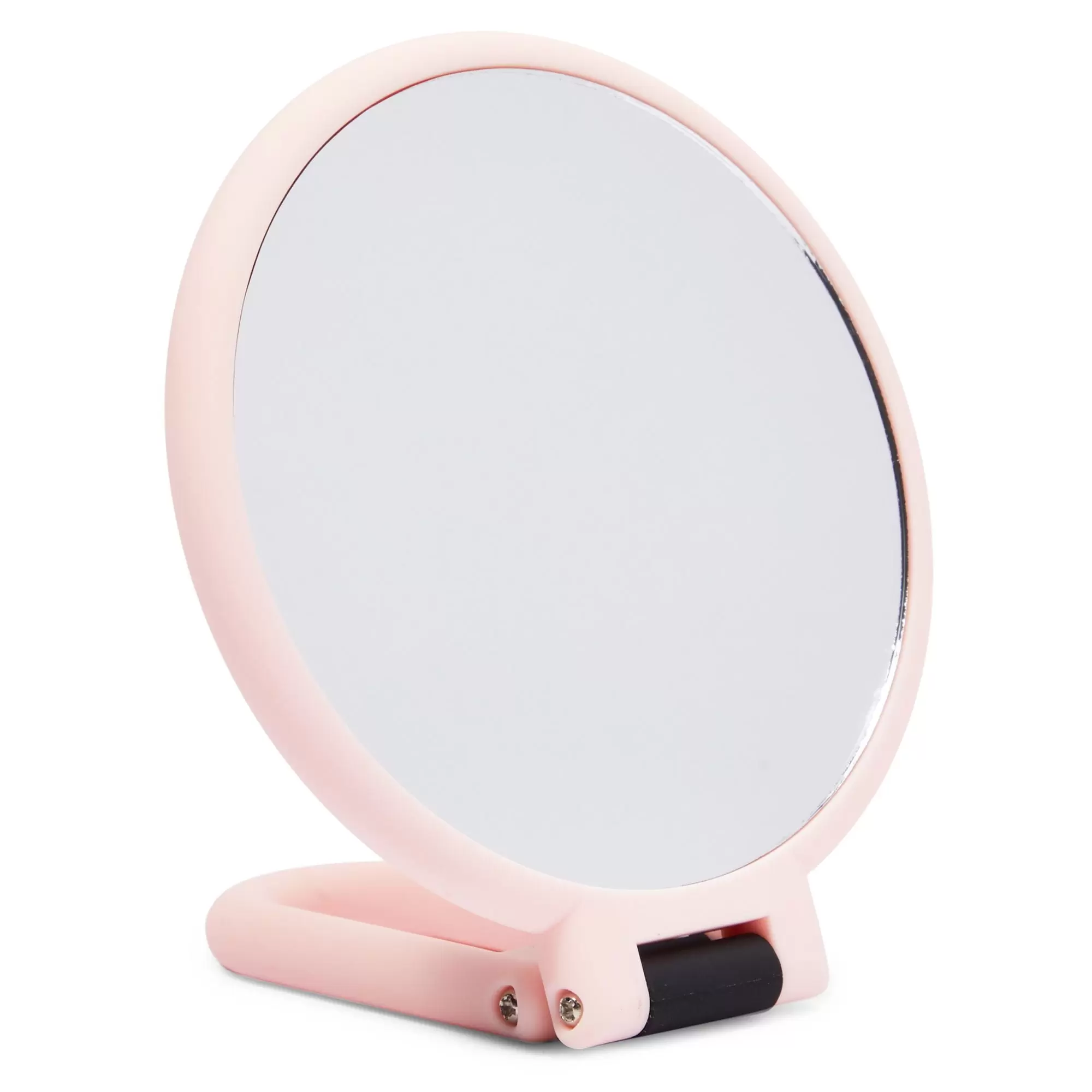 10x Magnifying Handheld Mirror. 2-Sided with Adjustable Stand. Suitable for Travel. Makeup. Foldable and Portable (9.5x5.3 in. Pink)