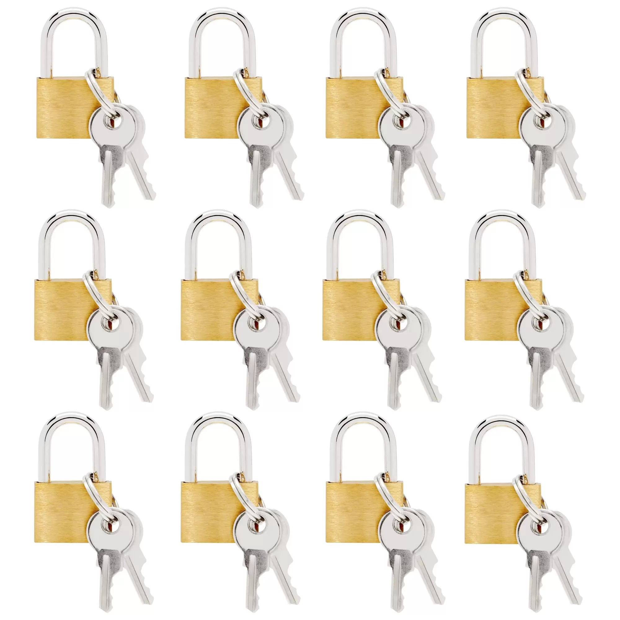 12 Pack 1.2-inch Small Luggage Locks with Keys - Mini Padlocks for Locker. Suitcase and Gym