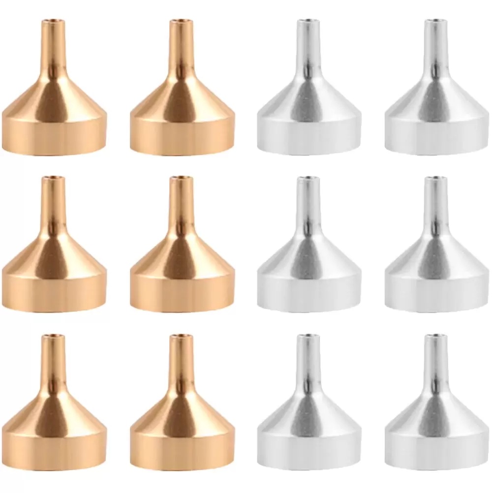 12Pcs Mini Perfume Funnels Small Bottle Funnel Perfume Refill Tool Miniature Funnel Metal Funnel