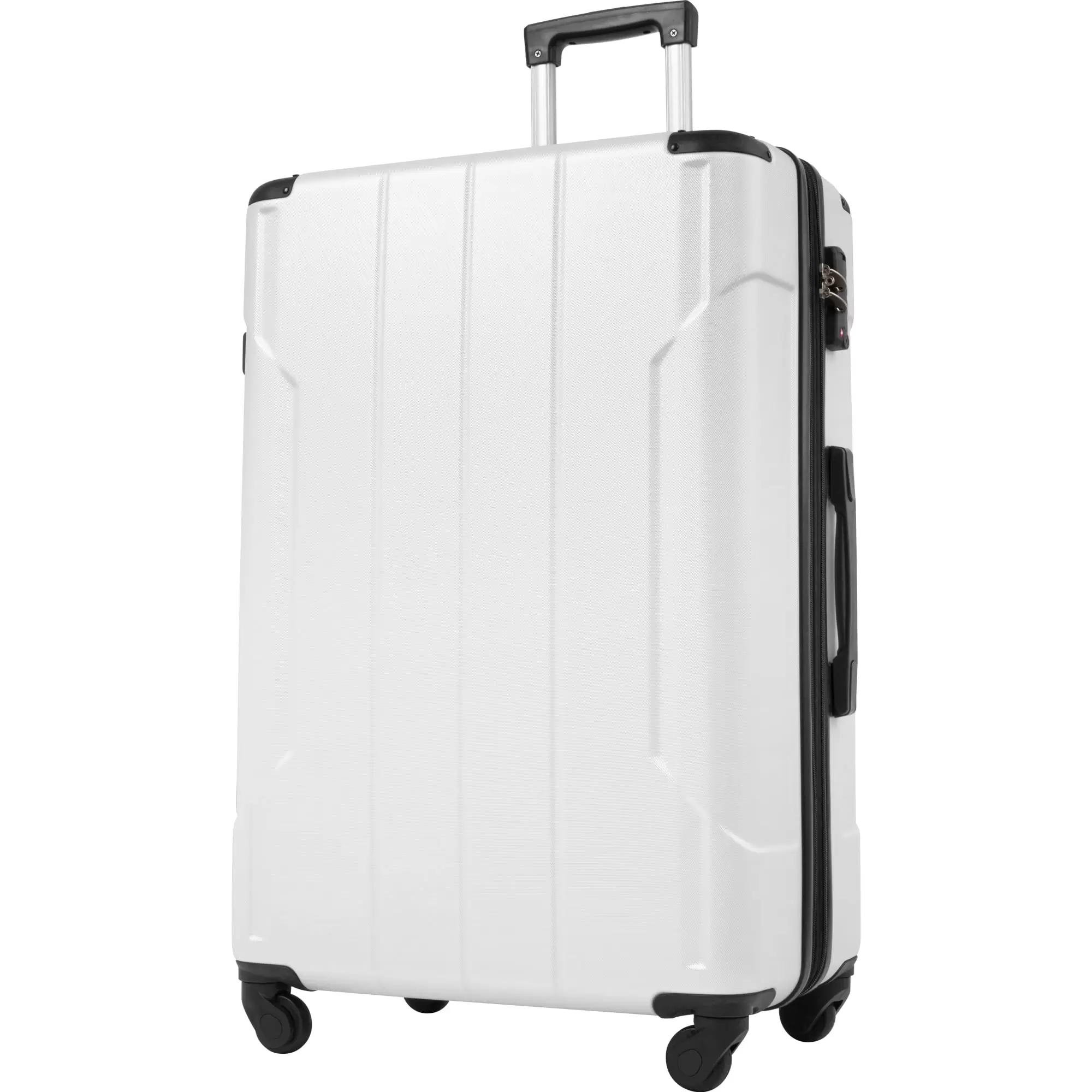 Hardshell Luggage with Spinner Wheels.Expandable Luggage Suitcase with TSA Lock Lightweight 24 inch.White