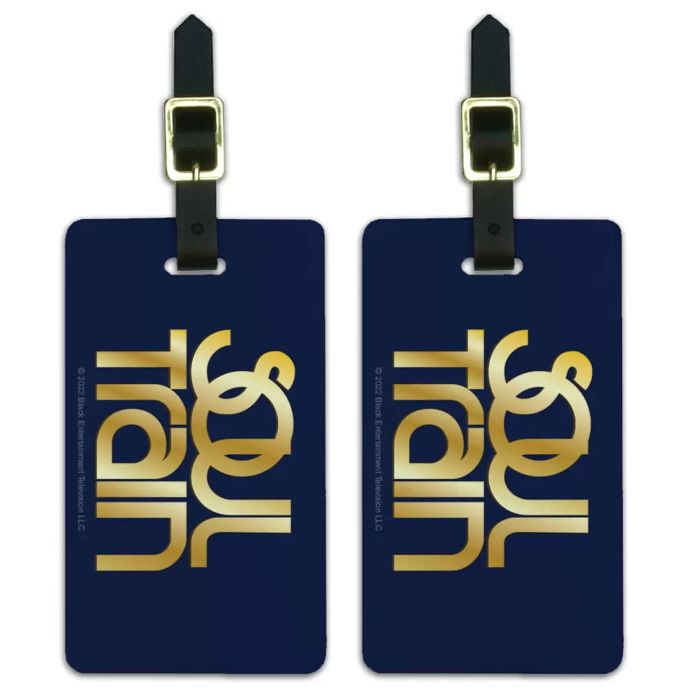 BET Soul Train Logo Luggage ID Tags Suitcase Carry-On Cards - Set of 2