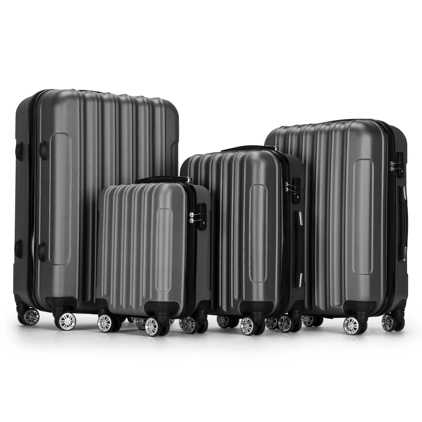 Winado Luggage 4-Piece Set Suitcase Spinner Hardshell Lightweight TSA Lock Rose Gray. 16/20/24/28 inch