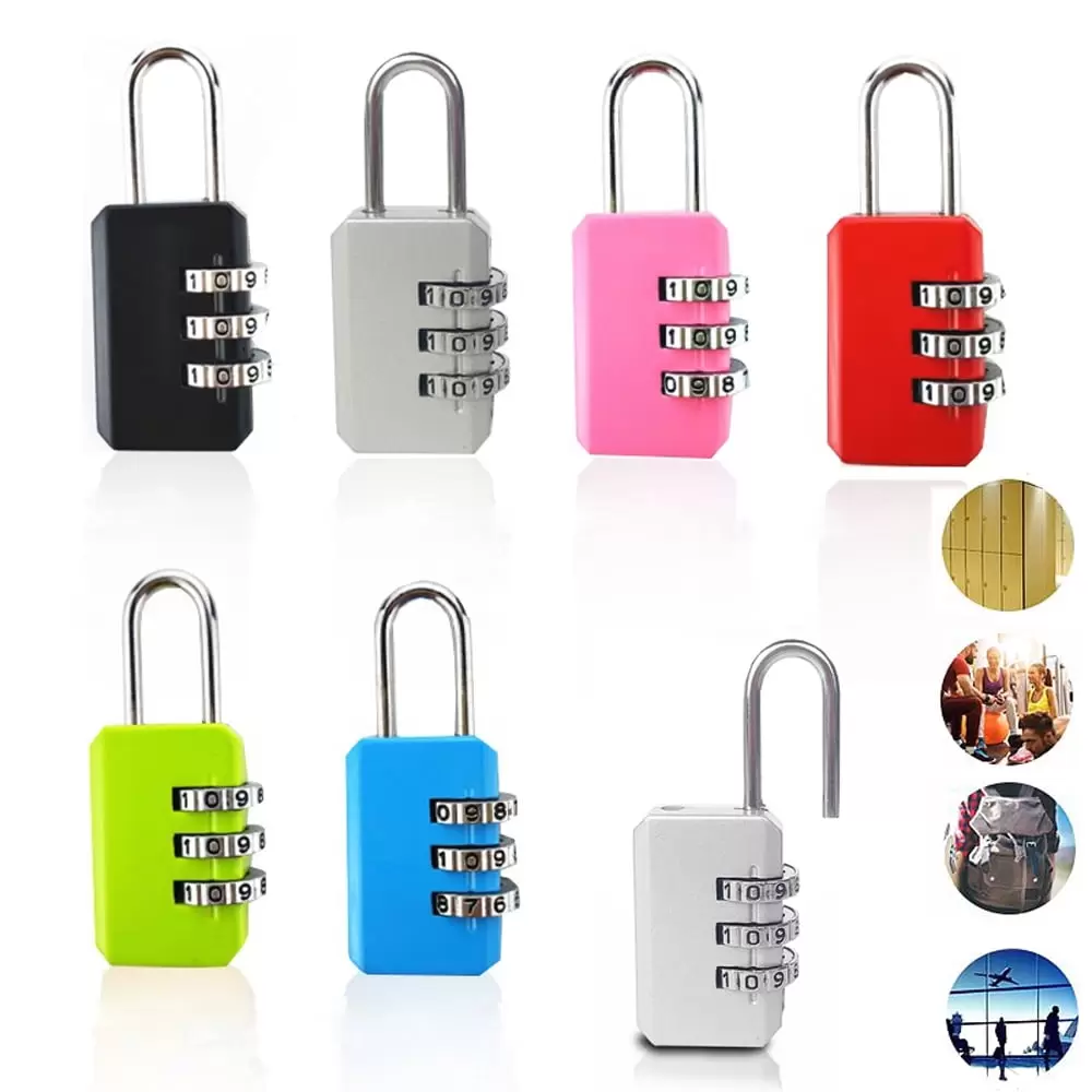 tooloflife Lock Travel Smart Combination Lock 3 Digit Lock Wardrobe Suitcase Luggage Lockers 6 Color Choice