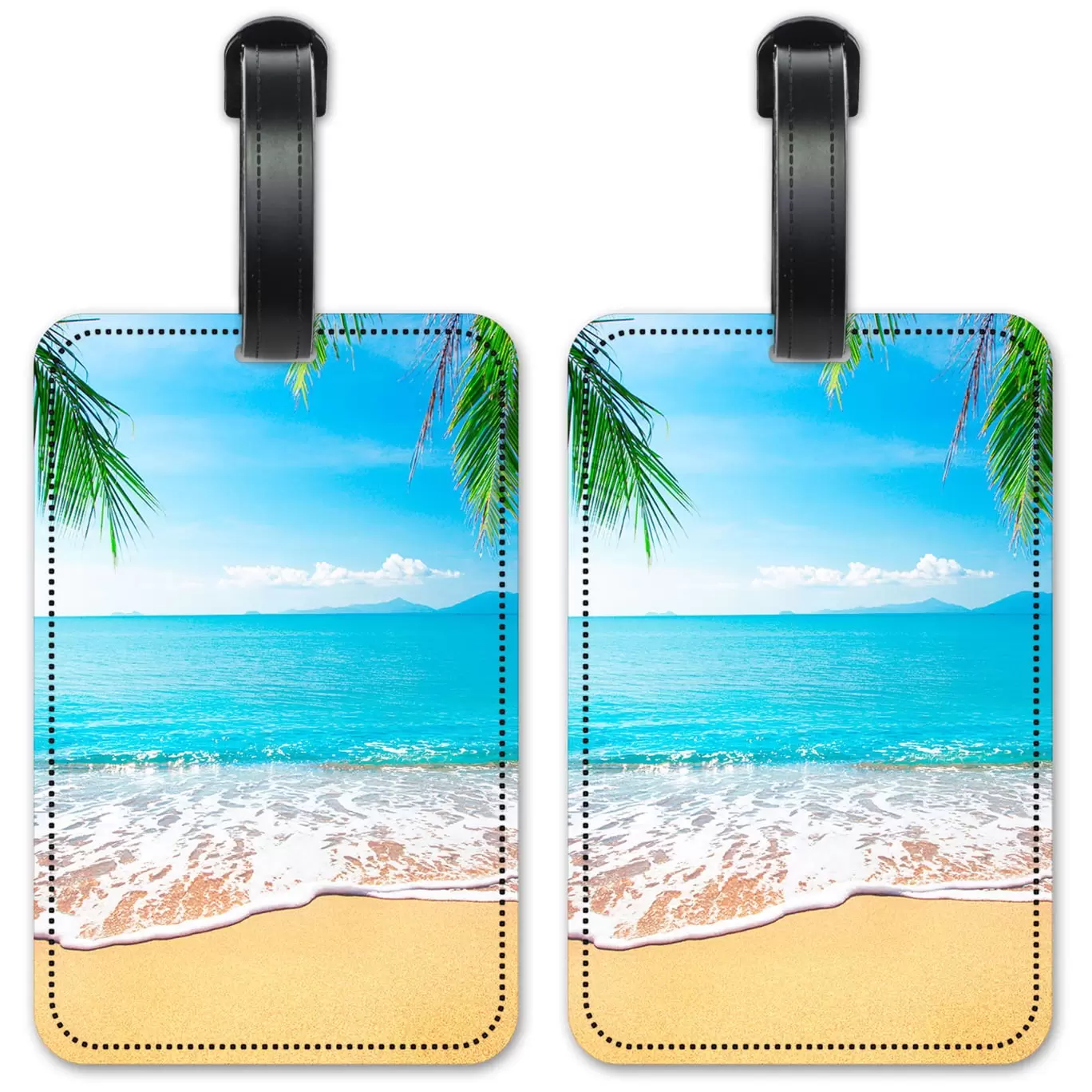 View from the Sand on Beach - Luggage ID Tags / Suitcase Identification Cards - Set of 2