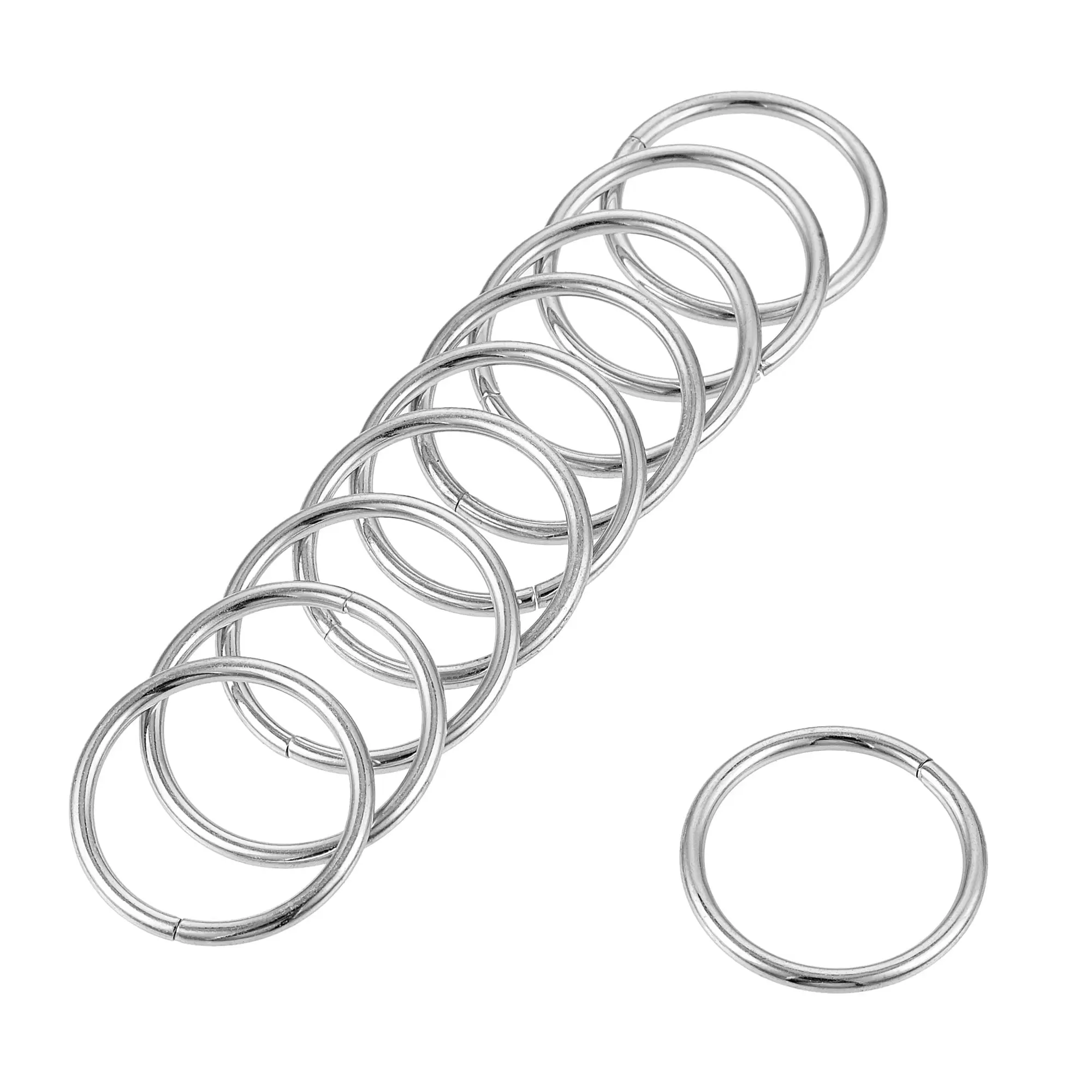 15mm Metal O Rings Non-Welded for Straps Bags Belts DIY Silver Tone 20pcs