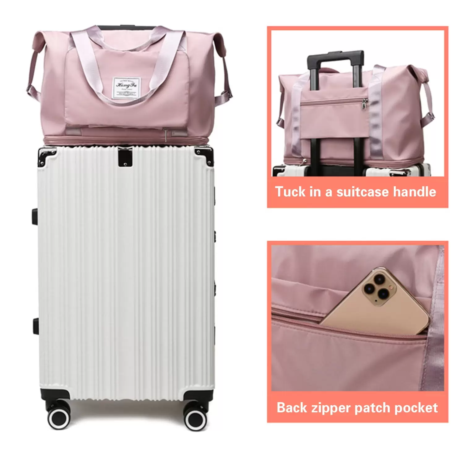 Travel Bag Handbag Women Outdoor Camping Luggage Organizer Casual Zipper Foldable Toiletries Storage Accessories Bags.Sakura Powder