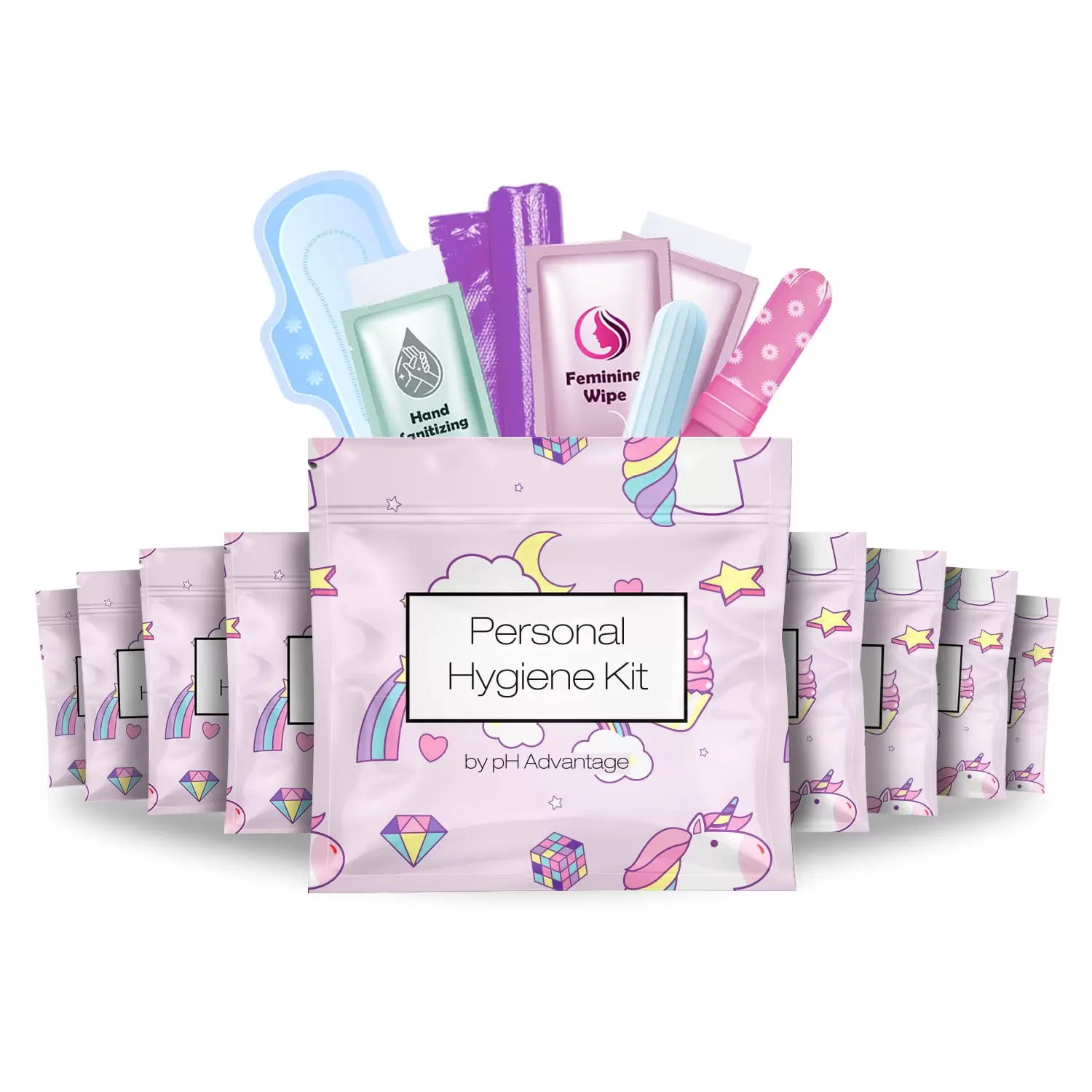 Period Kit 10 Pack -Rainbows & Unicorns Period