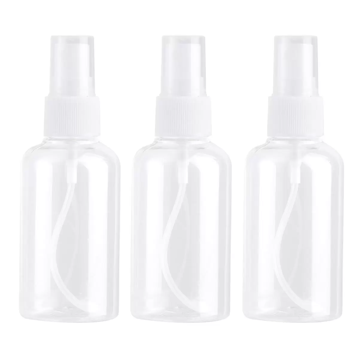 Hemoton 3pcs 75ml Portable Refillable Transparent Travel Perfume Atomizer Bottles Pump Spray Bottles (Random Color)