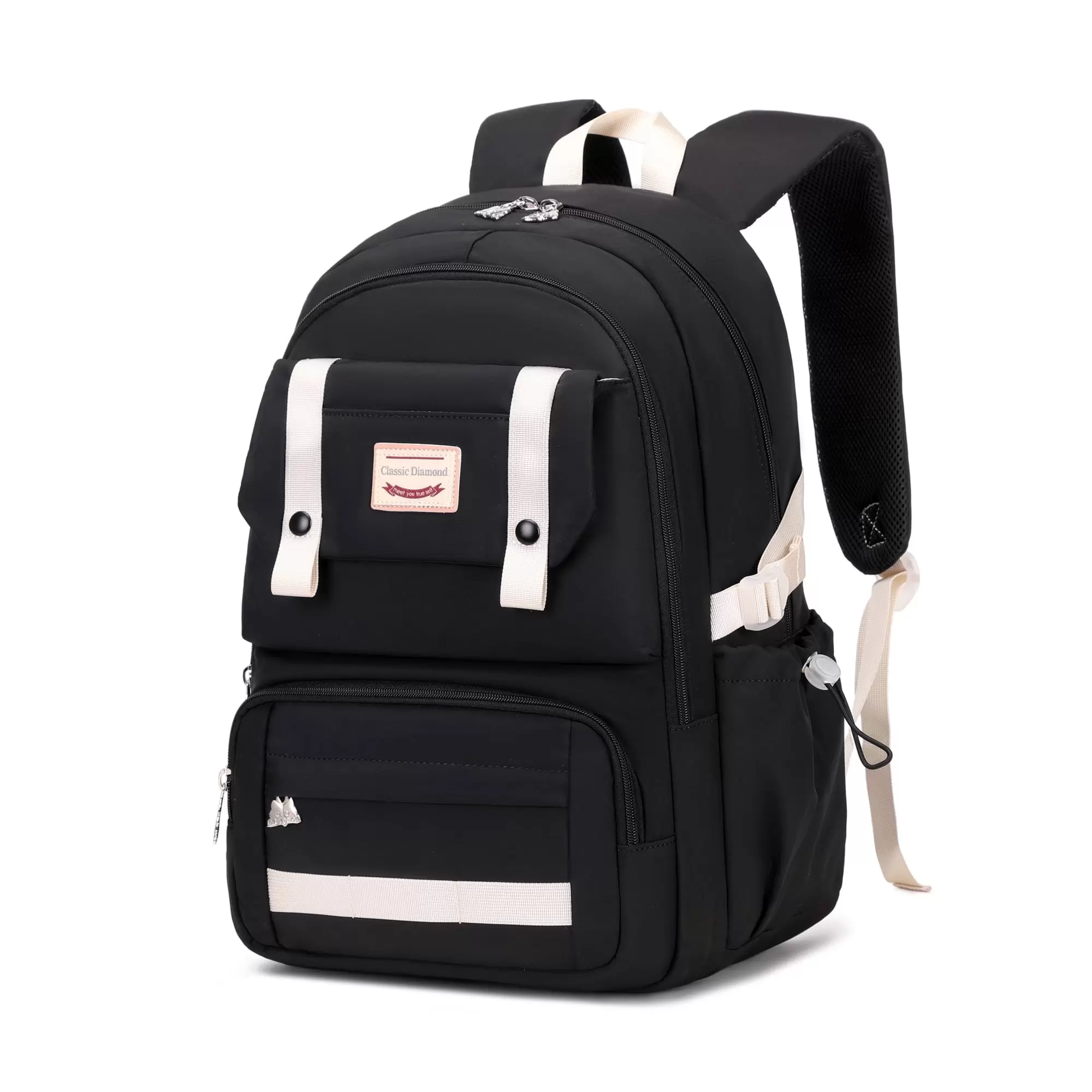 17 Travel Backpack Carry On Laptop Backpack Overnight Bag Weekender Bag Casual Daypack for Women Men College - Black