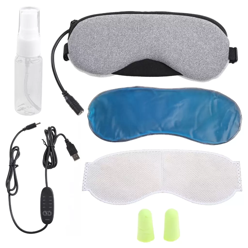 HESITONE Electric Heated Eye Mask for Sleeping USB Warm Steam Dry Eyes Masks Heating