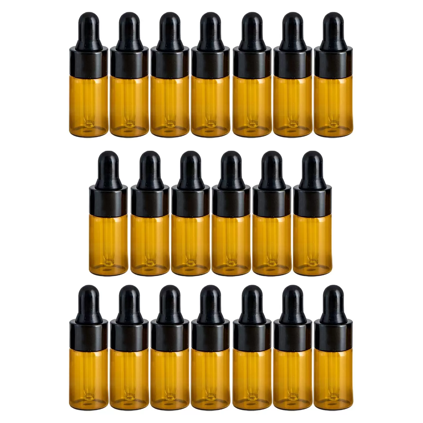 Small Dropper Bottles with Glass Eye Dropper .Portable . Vial .Empty Essential Oil Bottle for Essential Oils Body Oils Travel Bottles . Black 3ml