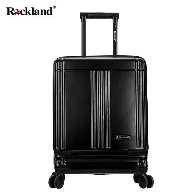 18 in. Tokyo Polycarbonate Carry on Laptop Spinner Luggage - Black