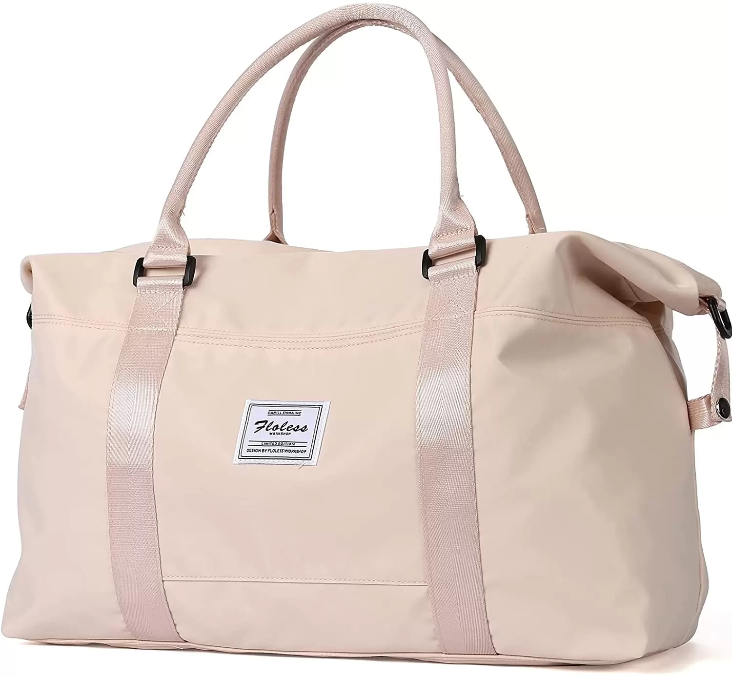 XGeek Travel Duffel Bag Sports Gym Bag for Women Carry on Weekender Overnight Bag for Women and Ladies (Beige)