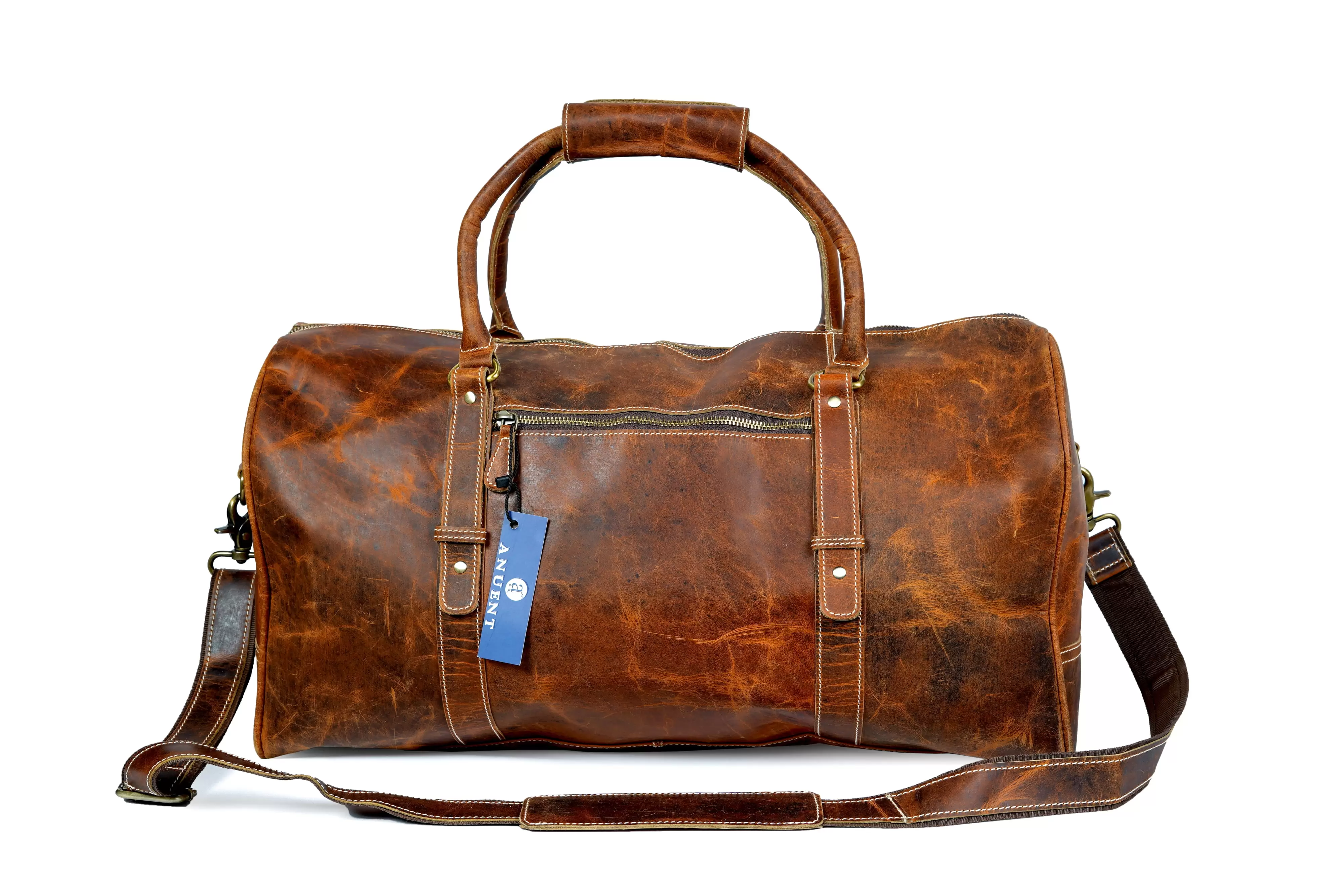 Buffalo Leather Duffel Travel Gym Bag .