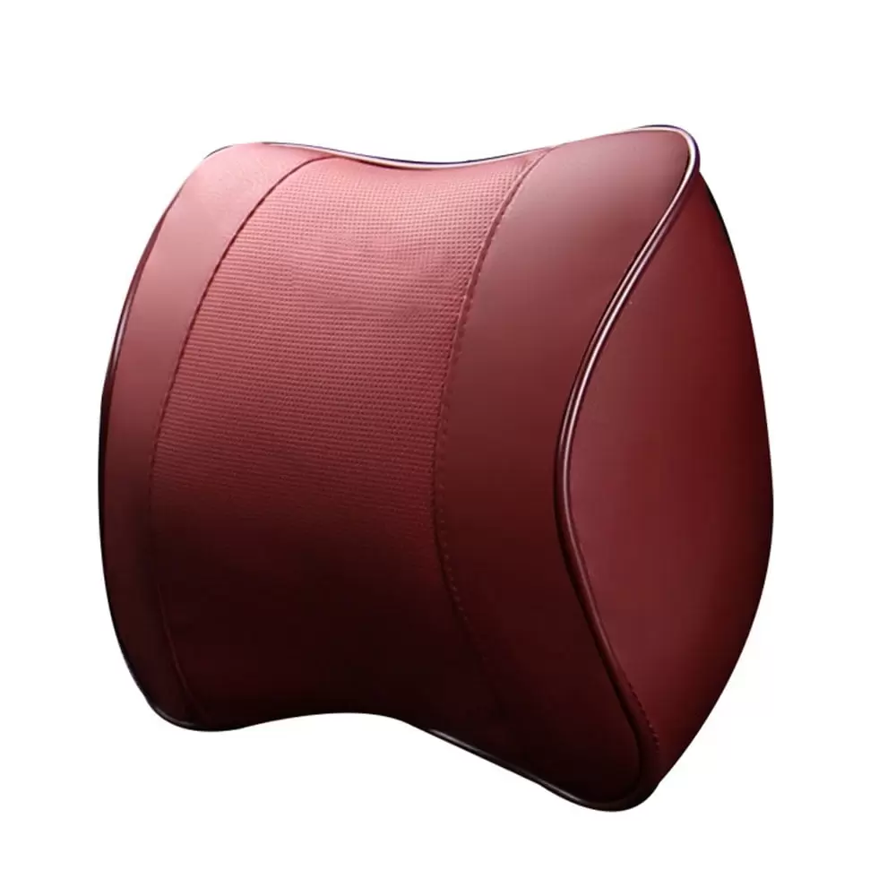 1pcs Car memory cotton headrest Neck protection pillow pillow Upholstery accessories-Burgundy