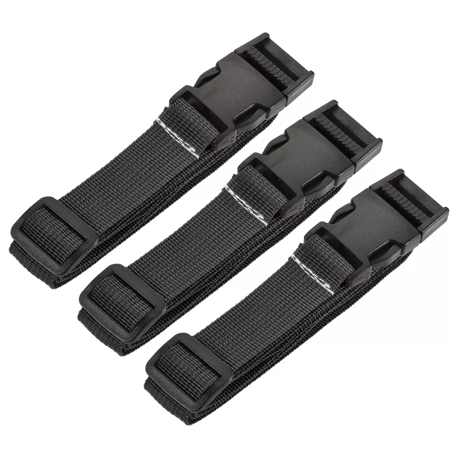 1x40 Inch Utility Strap with Buckle Polyester Belt for Packing (Black. 3 Pack)