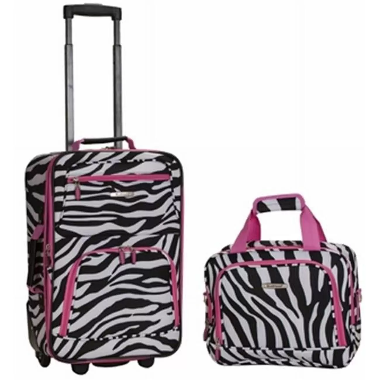 2 Pc Pink Zebra Luggage Set - Pinkzebra