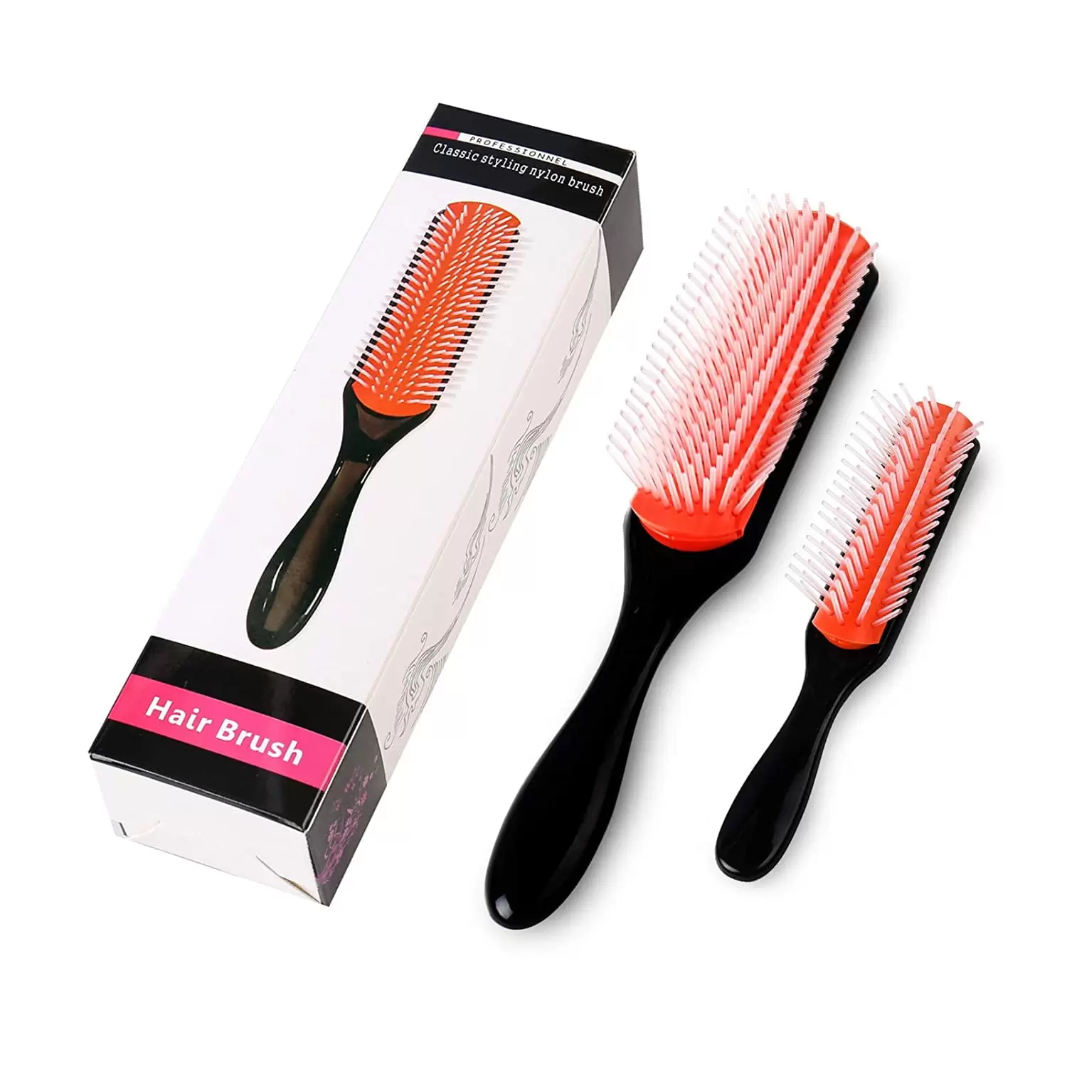 2 Pcs Wet Curly Hair Brush Styling Detangling Paddle Brush Wig Travel Hair Brushes for Women Men 9-Row + 5-Row