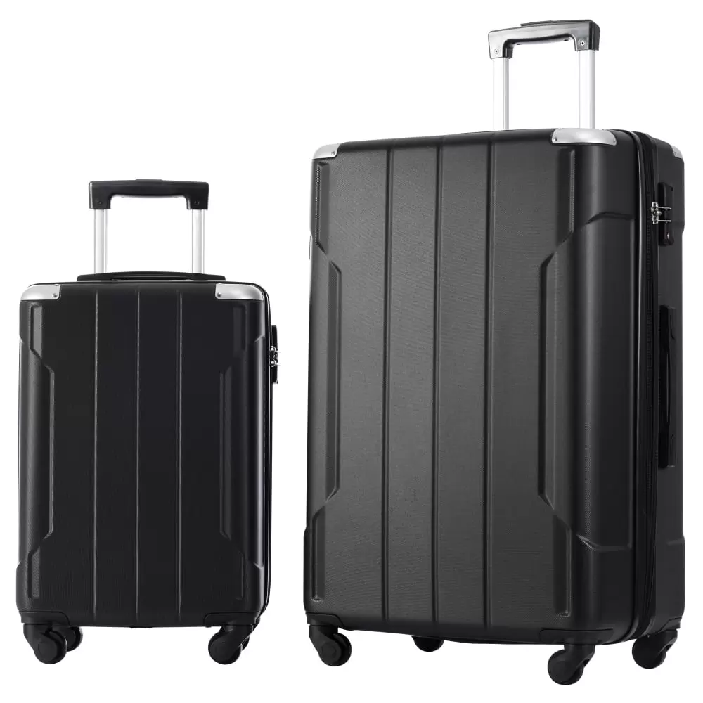 2 Piece Hardside Spinner Wheel Luggage Set with Wheels and 3 Digit Combination Lock. 28 20 2 Size Suitcase Set