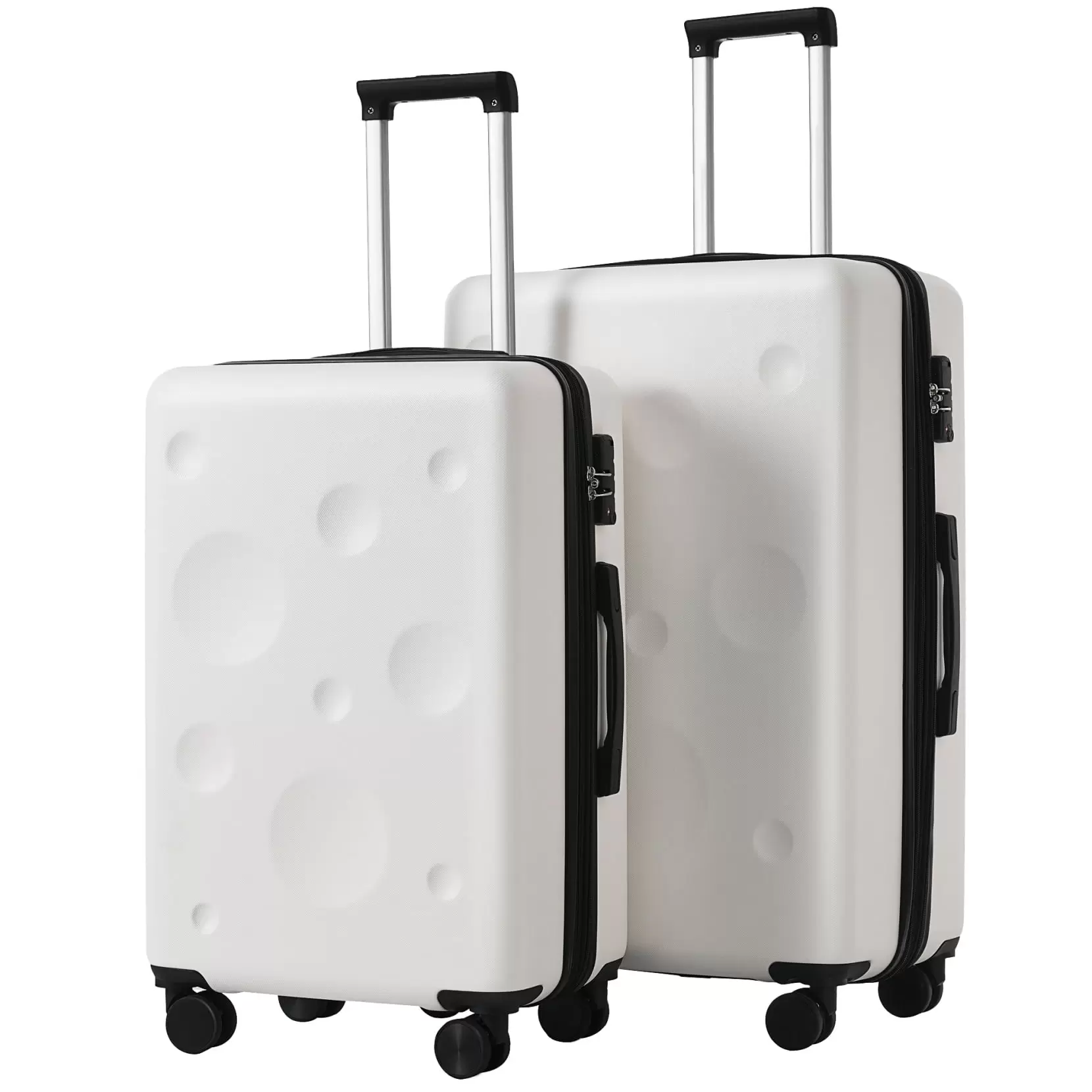 2-Piece Lightweight Luggage Travel Sets. Hardshell Suitcase with TSA Lock and Universal Wheels. 24+28. White