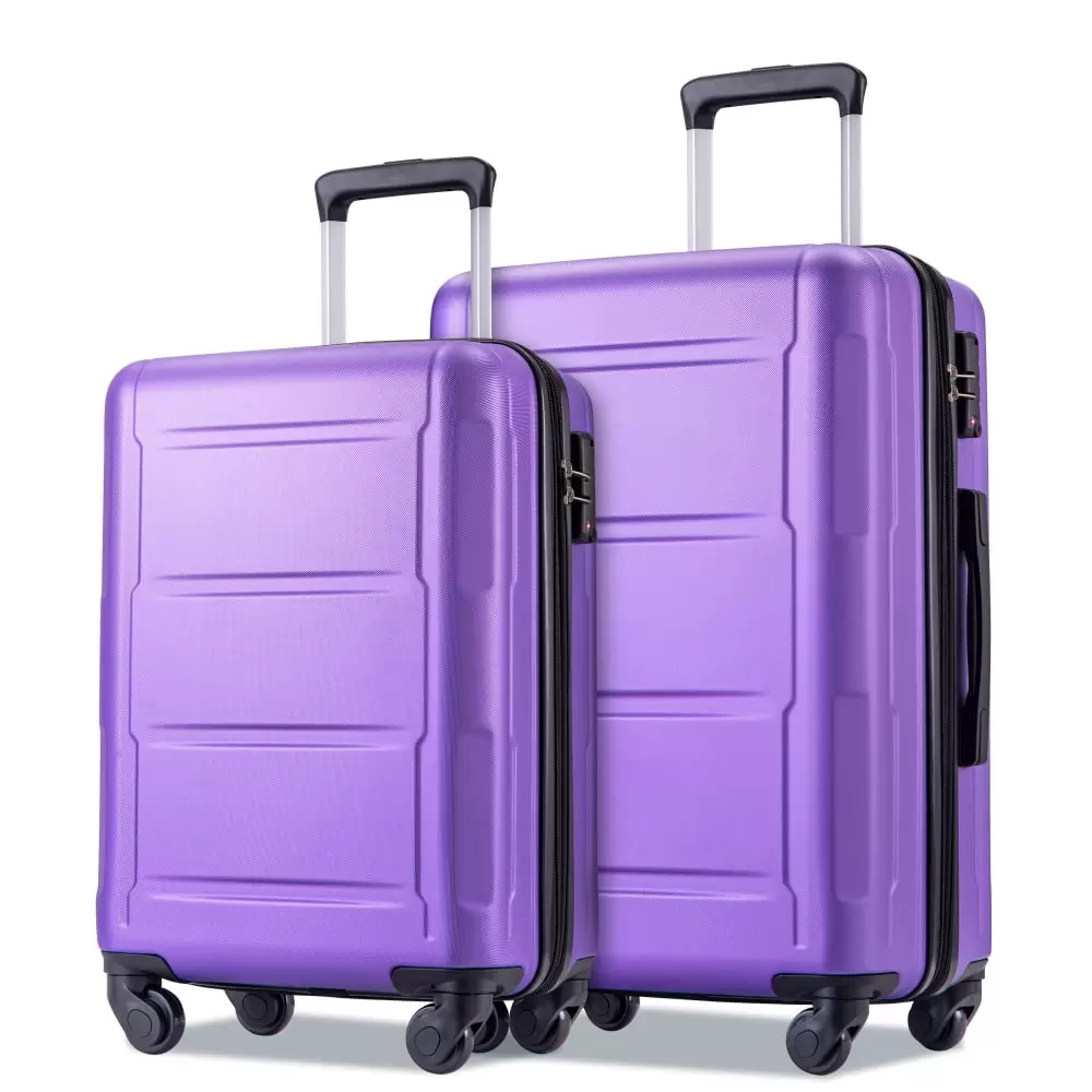 2 Piece Lightweight Suitcase Set ABS Luggage Set with TSA Lock & Expanable Spinner Wheels 20 inch+24 inch Set