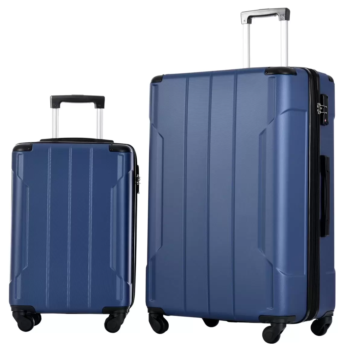 2-Piece Luggage Set Including 20 inches and 28 inches. Lightweight Suitcases with Spinner Wheels. Expandable Carry On Luggage with 3-Digit Combination Lock for Men. Women. Blue