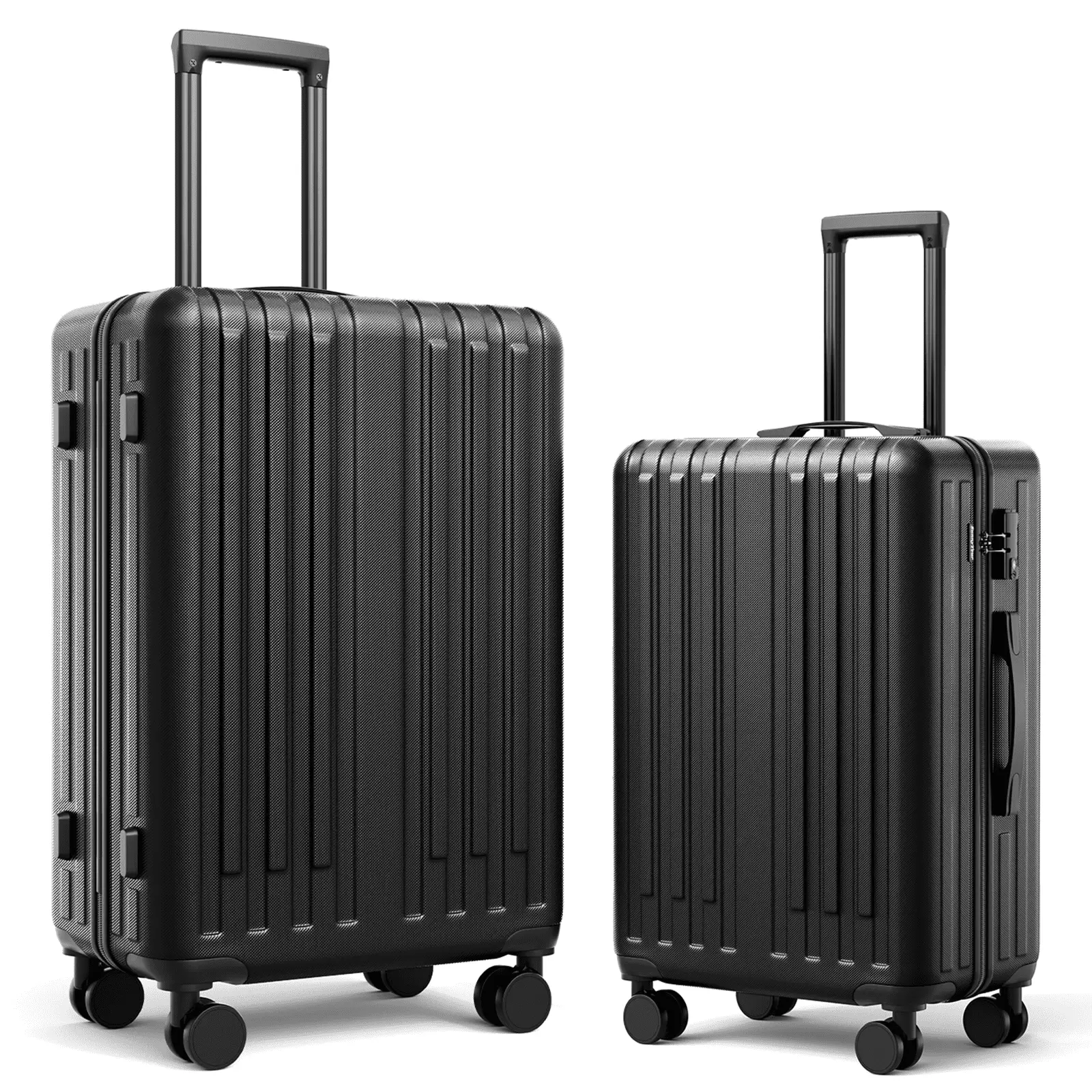 2 Piece Luggage Set with Wheels. 20-inch Carry on Luggage. 24 Checked Luggage.Black