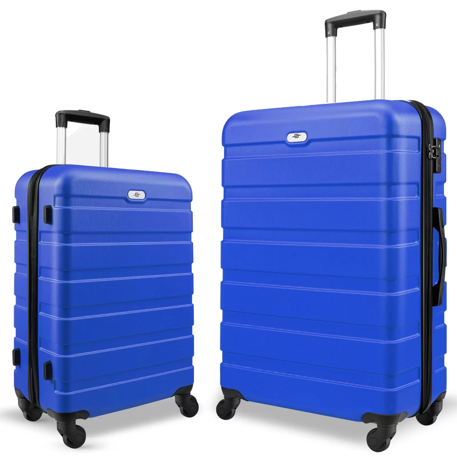 2 Piece Luggage Sets. 20 Carry-on Luggage and 24 Checked Suitcase with Wheels. Bright Blue