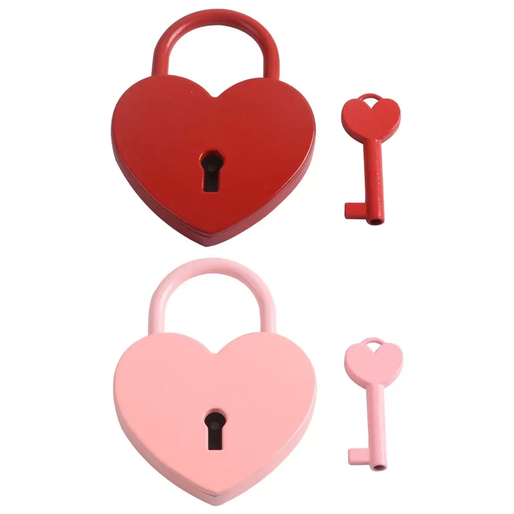 2 Sets Love Lock Suitcase Lock Luggage Padlock Heart Shape Lock Gym Locker Lock