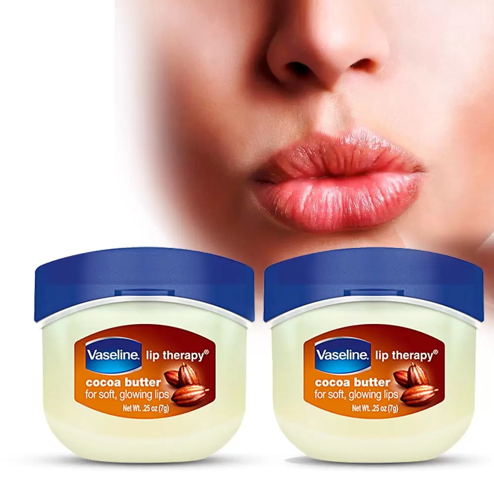 2 Vaseline Lip Therapy Balm Cocoa Butter 0.25 Oz Mini Jar Flavor Petroleum Jelly