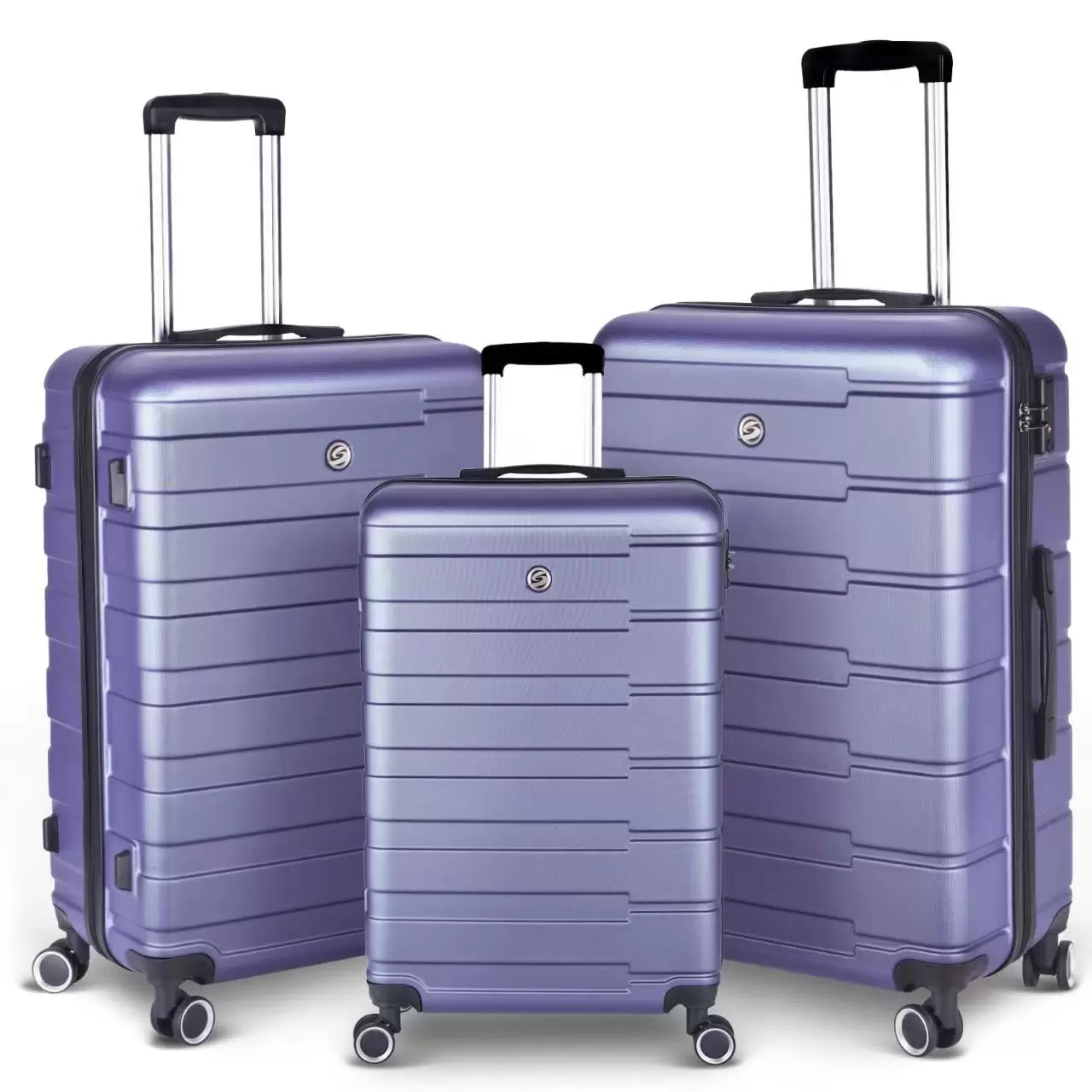 20/24/28 3 Piece Luggage Sets.ABS Hardshell Hardside TSA Lock with Spinner Wheels.Lavender Purple