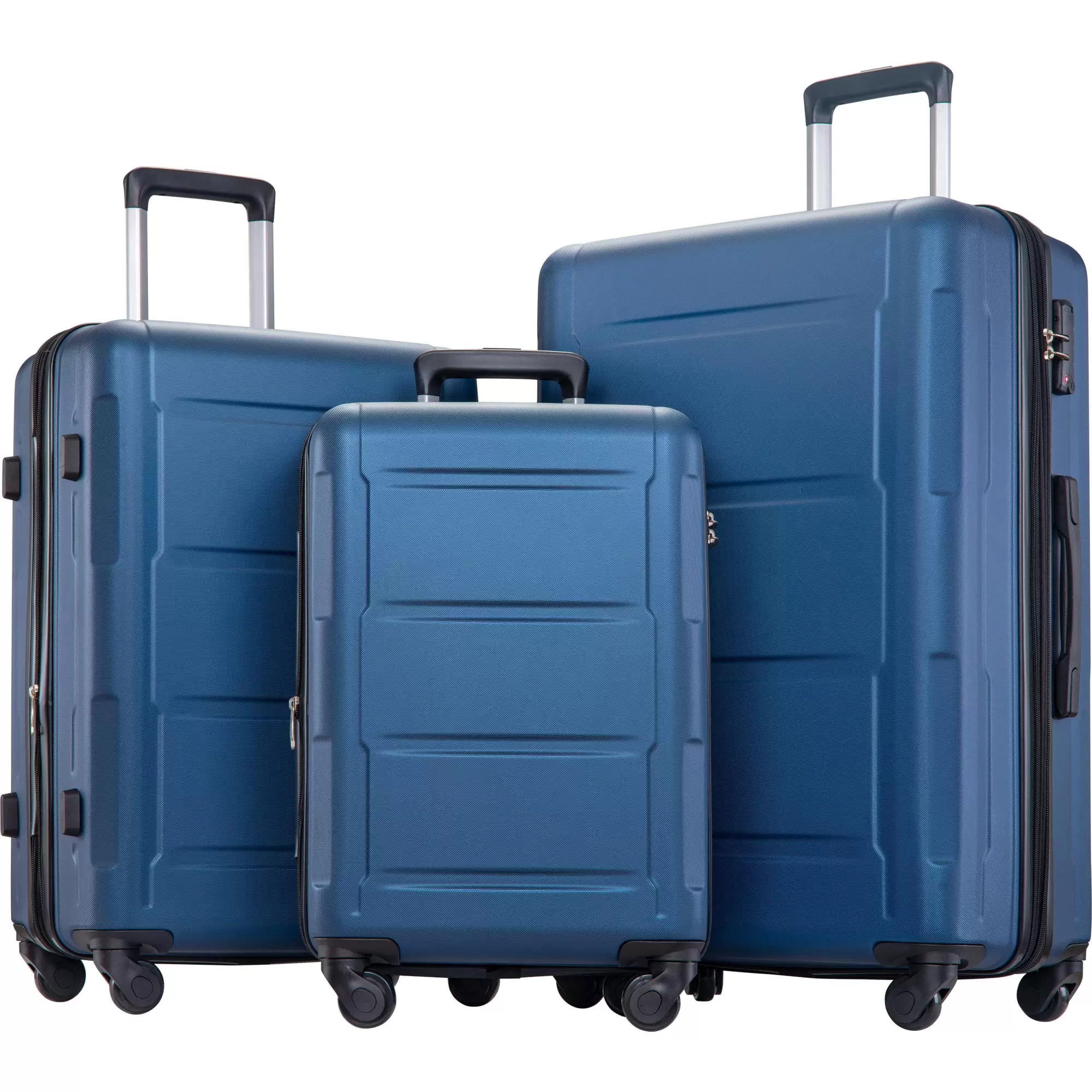 20 24 28 Carry on Luggage with Spinner Wheels. TSA Lock. Upgrade Luggage Sets Maneuverable Hard Case Luggage Travel Luggage Suitcase Christmas Gifts for Business Trip Holiday Travel Cruise. Blue