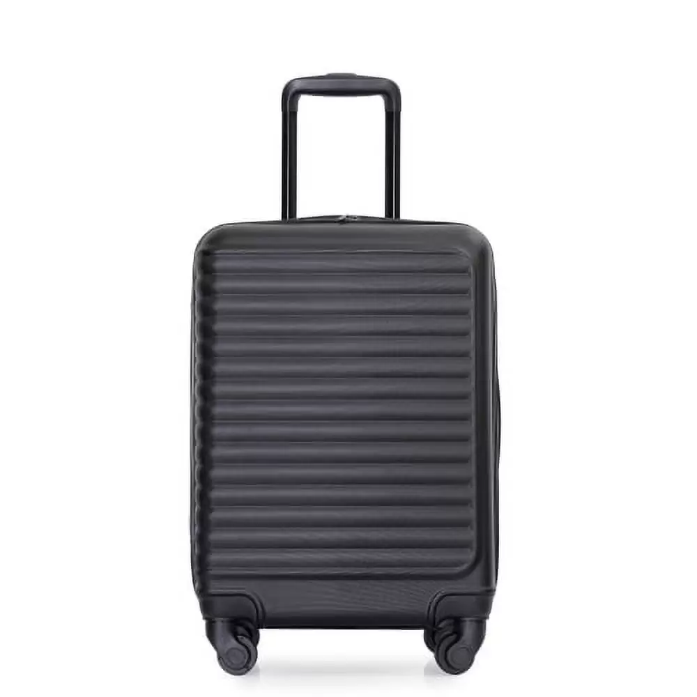 20 Carry On Luggage Hardshell Lightweight Hardside Suitcase with Silent Spinner Wheels. Black