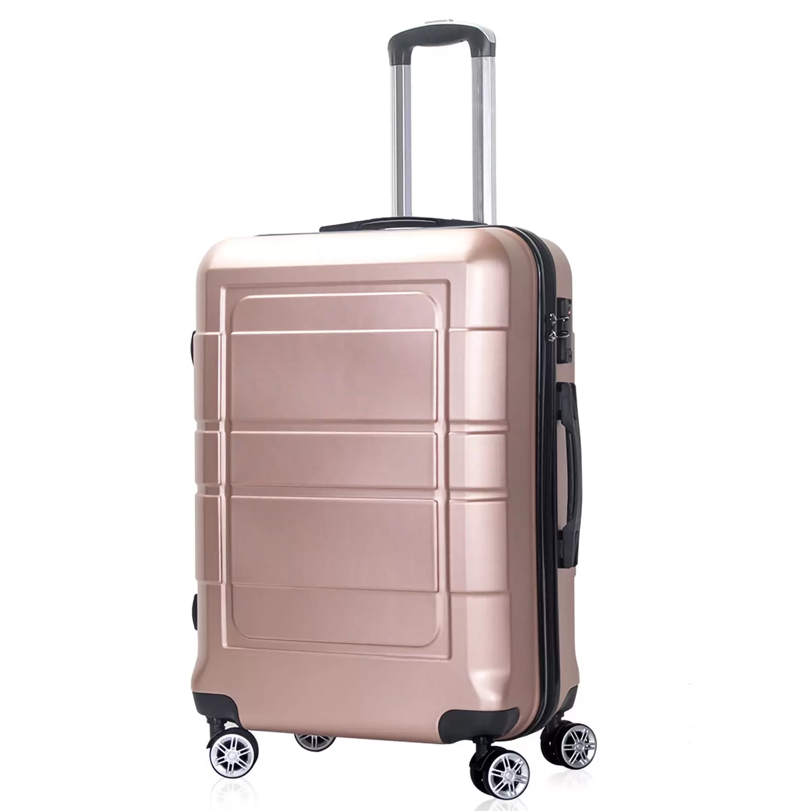 20 Carry On Spinner Luggage with Ergonomic Handles and TSA Lock. Gold