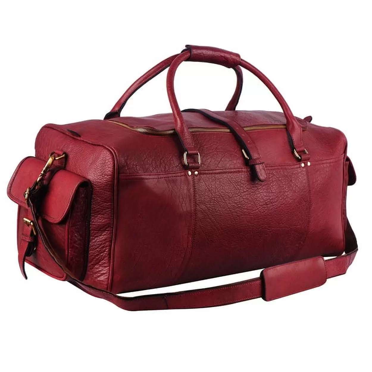 20 Duffel Bag Vintage Style Full Grain Buffalo Leather. Gym Weekender Overnight Luggage Bag