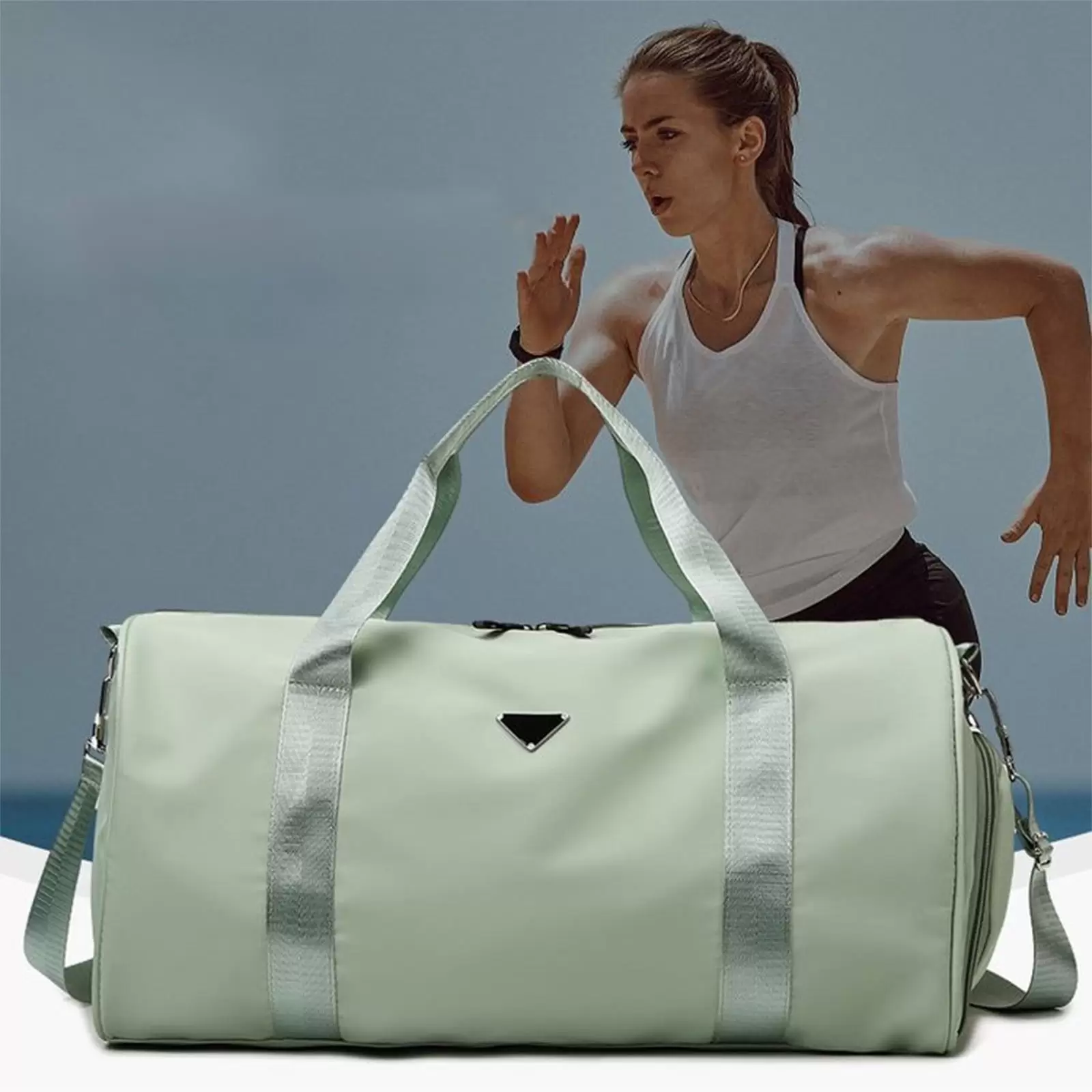 2023 Summer Savings Clearance! WJSXC Gym Bag for Women and Men.Small Duffel Bag for Sports.Gyms and Weekends Getaways.Waterproof Dufflebag with Shoe and Wet Clothes Compartments Mint Green