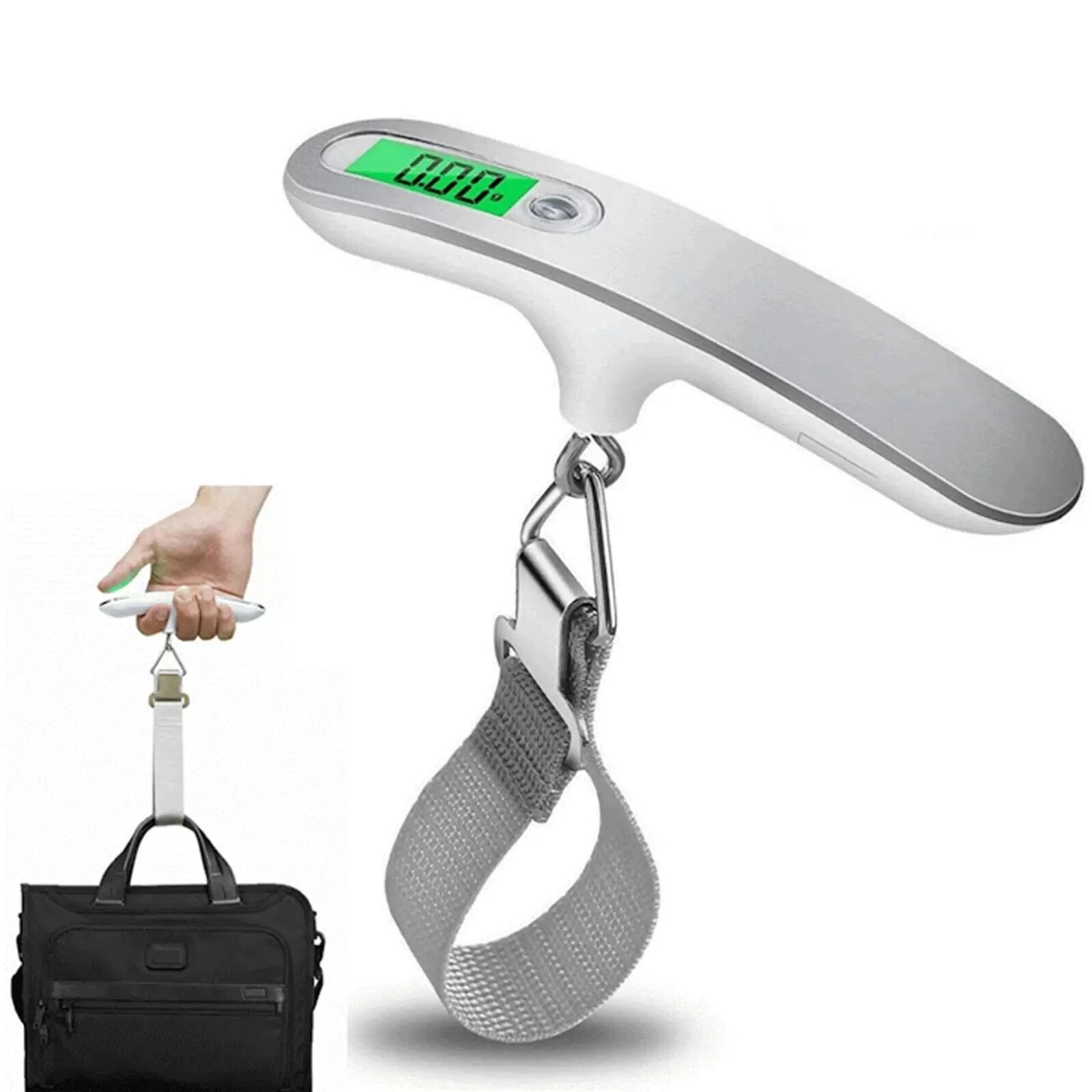 Portable Luggage Scale Digital Travel Scale Suitcase Scales Weights with Tare Function 110 lb/ 50KG Capacity. 1 Pack