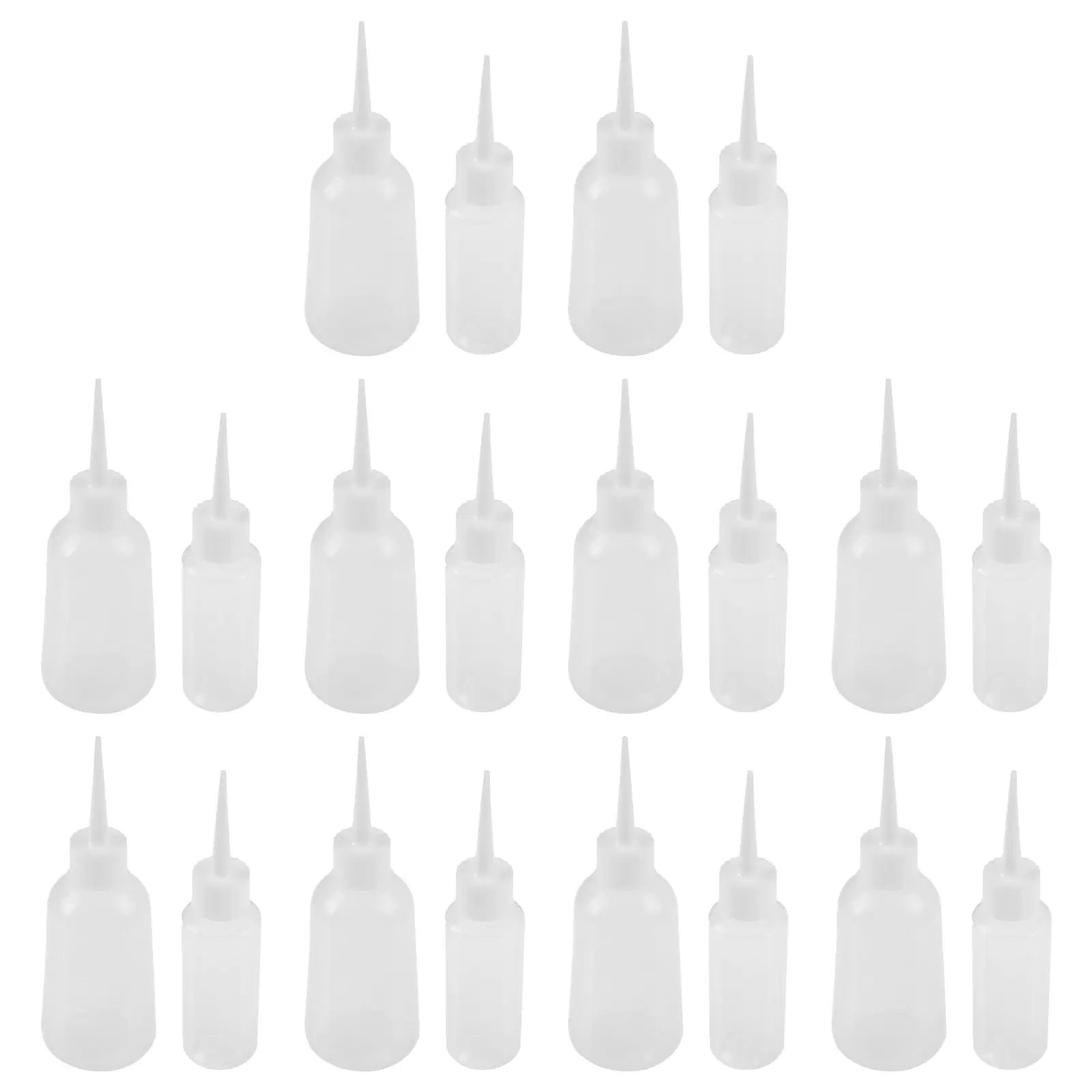 20pcs Plastic Squeeze Bottles Small Clear Empty Squirt Bottle Pointed Glue Bottle