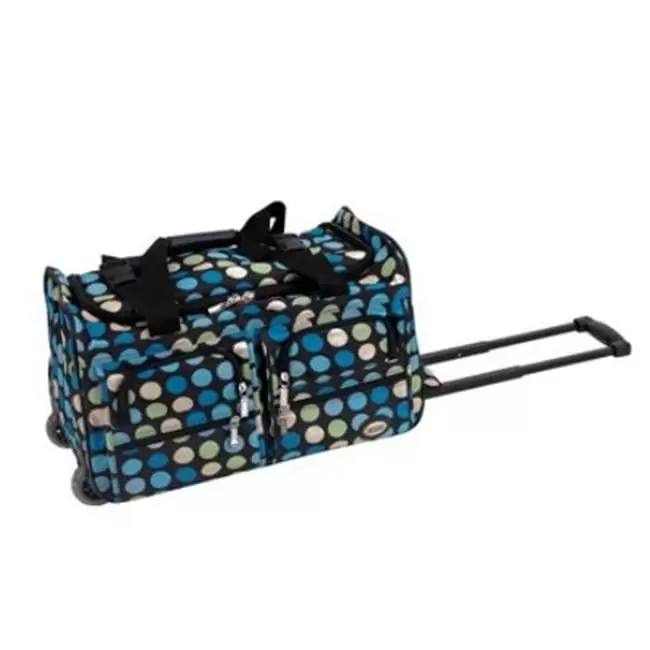 22 in. Rolling Duffle Bag - Mulblue Dot - Polyester